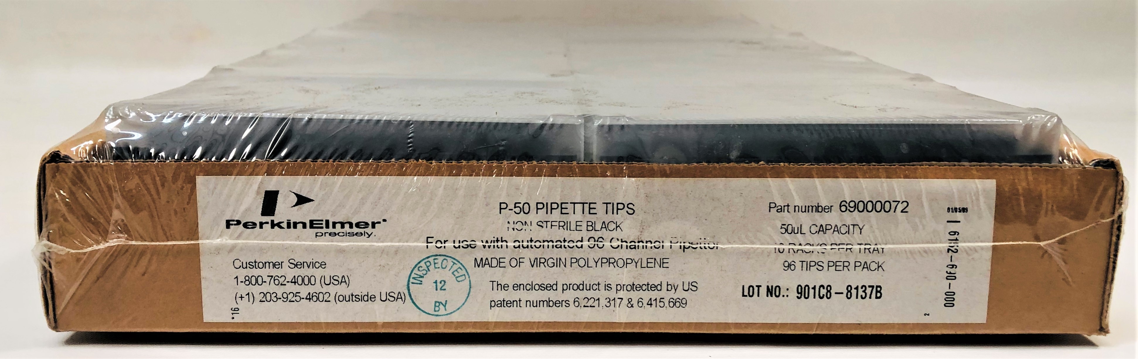 New Open Box Perkin Elmer P50 Disposable BLACK Robotic Tips - 0.5 µL to 50 µL (Lot of 27 Trays)