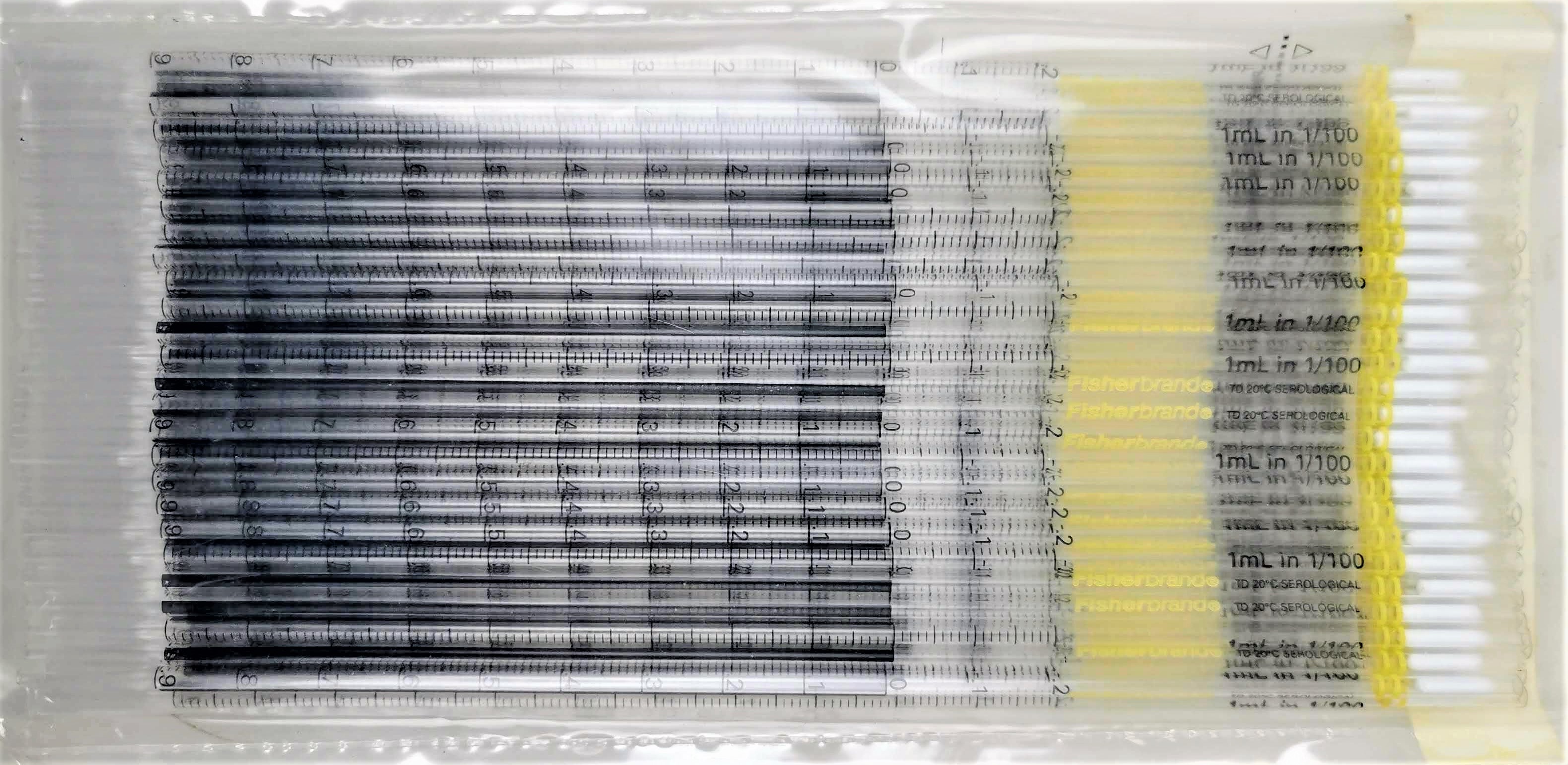 New Fisherbrand Sterile Polystyrene Disposable Serological Pipets - 1mL in 1/100 (Pack of 50)