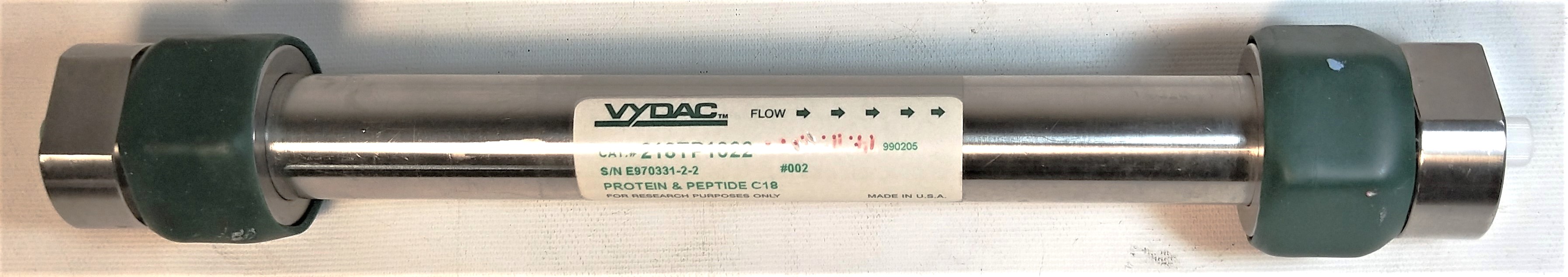 Used Vydac 218TP1022 C18 Preparative HPLC Column (25 cm × 22 mm x 10µm)