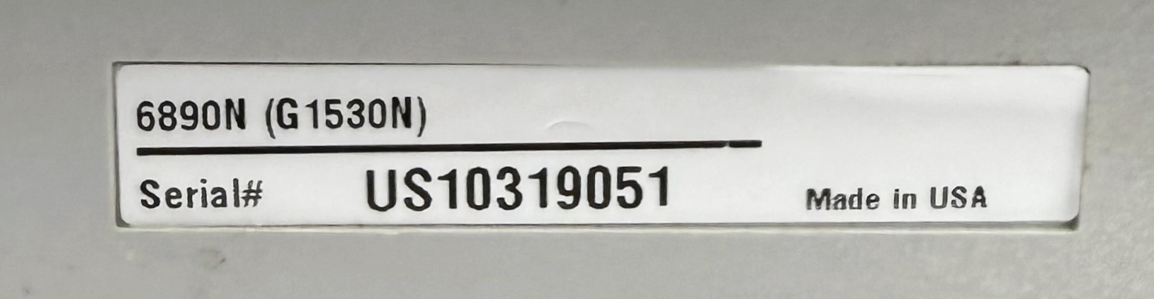 As is Agilent 6890N (G1530N) Network GC System