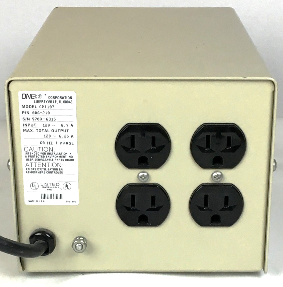 Used OneAC CP1107 Power Conditioner