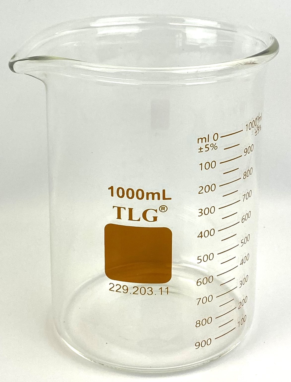 New TLG 229.203.11 Heavy-Duty 1000mL Graduated Beaker