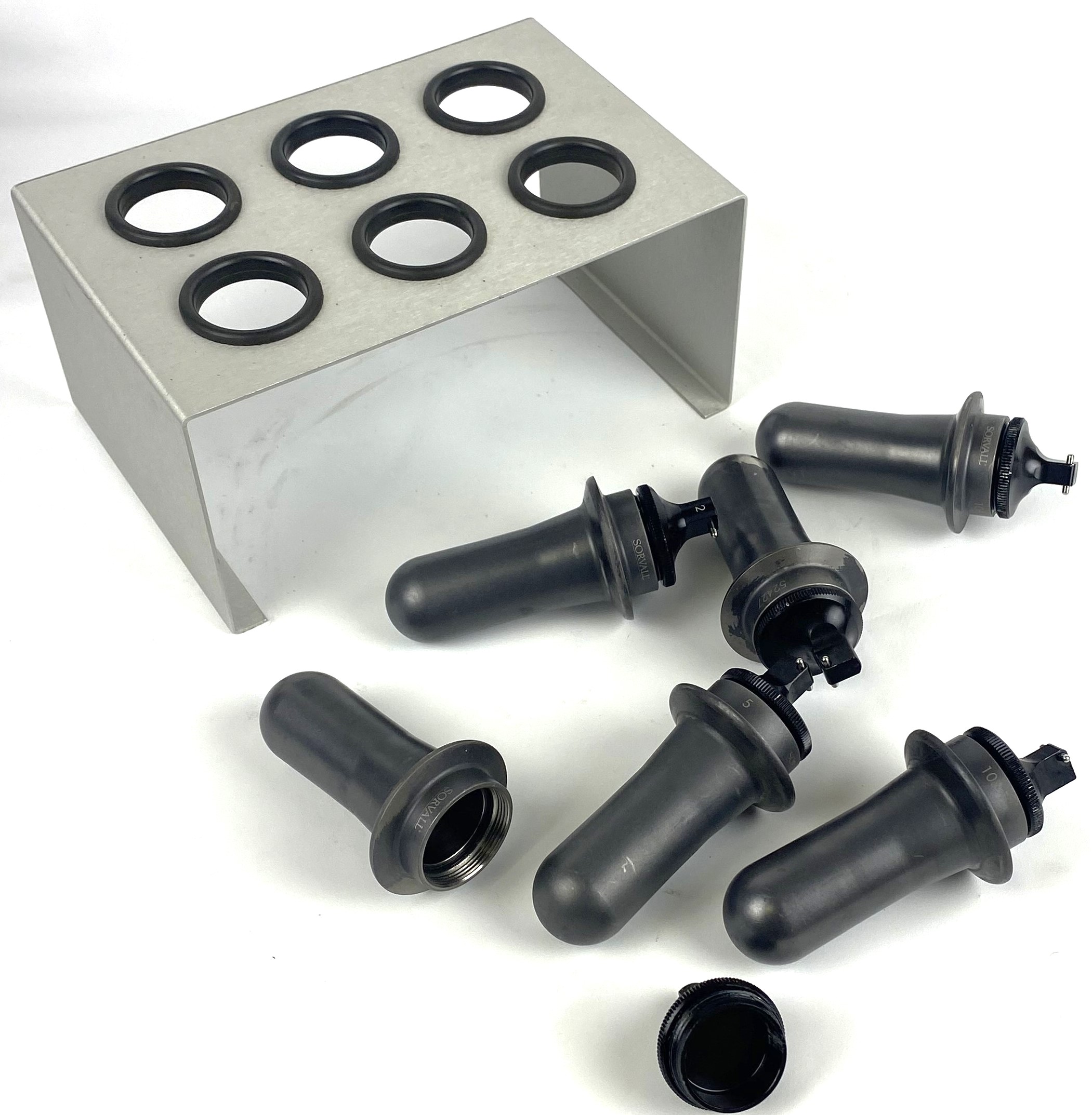 Used Sorvall (DuPont) AH-628 Swing-Out Rotor with Rack of Tubes