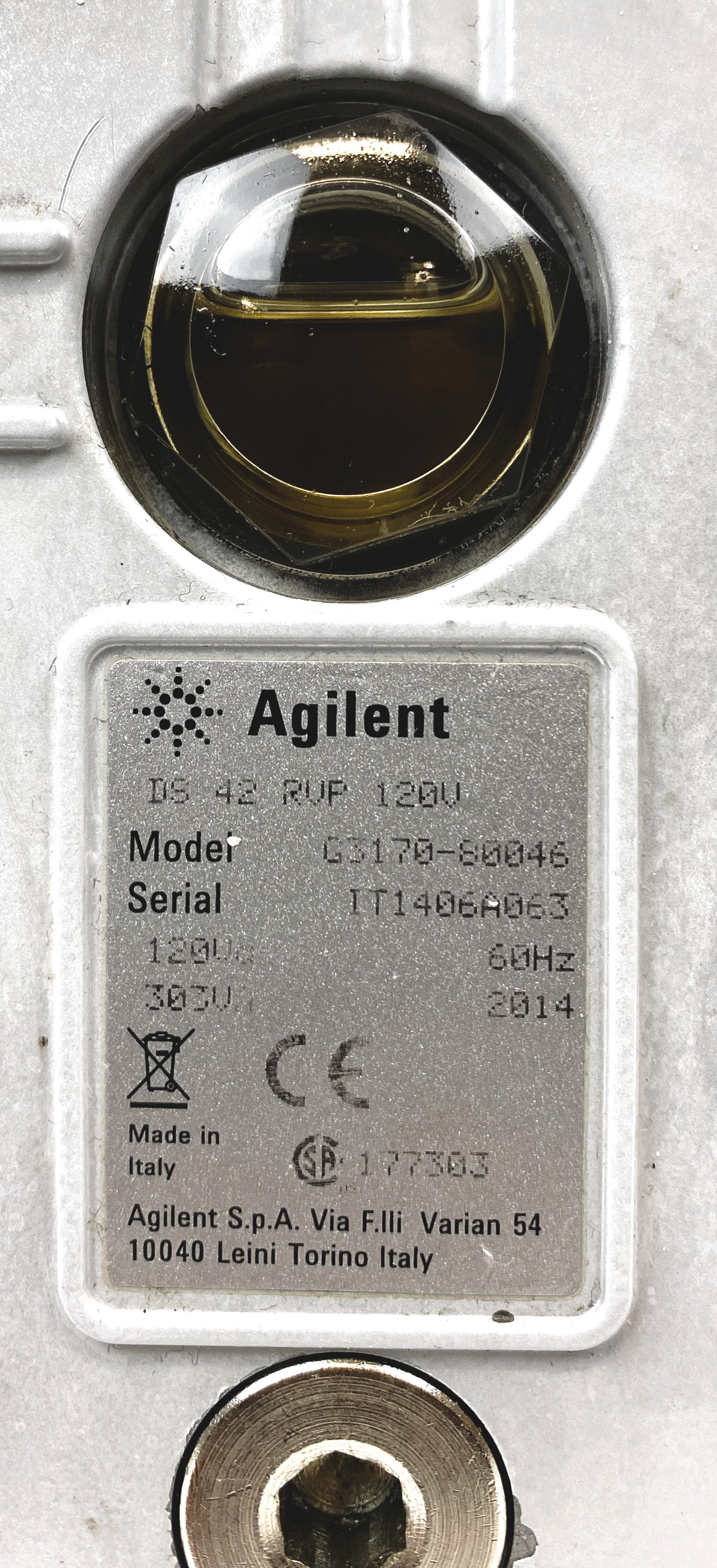 Used Agilent DS 42 Rotary Vacuum Pump with Oil Exhaust Filter (1.2cfm)