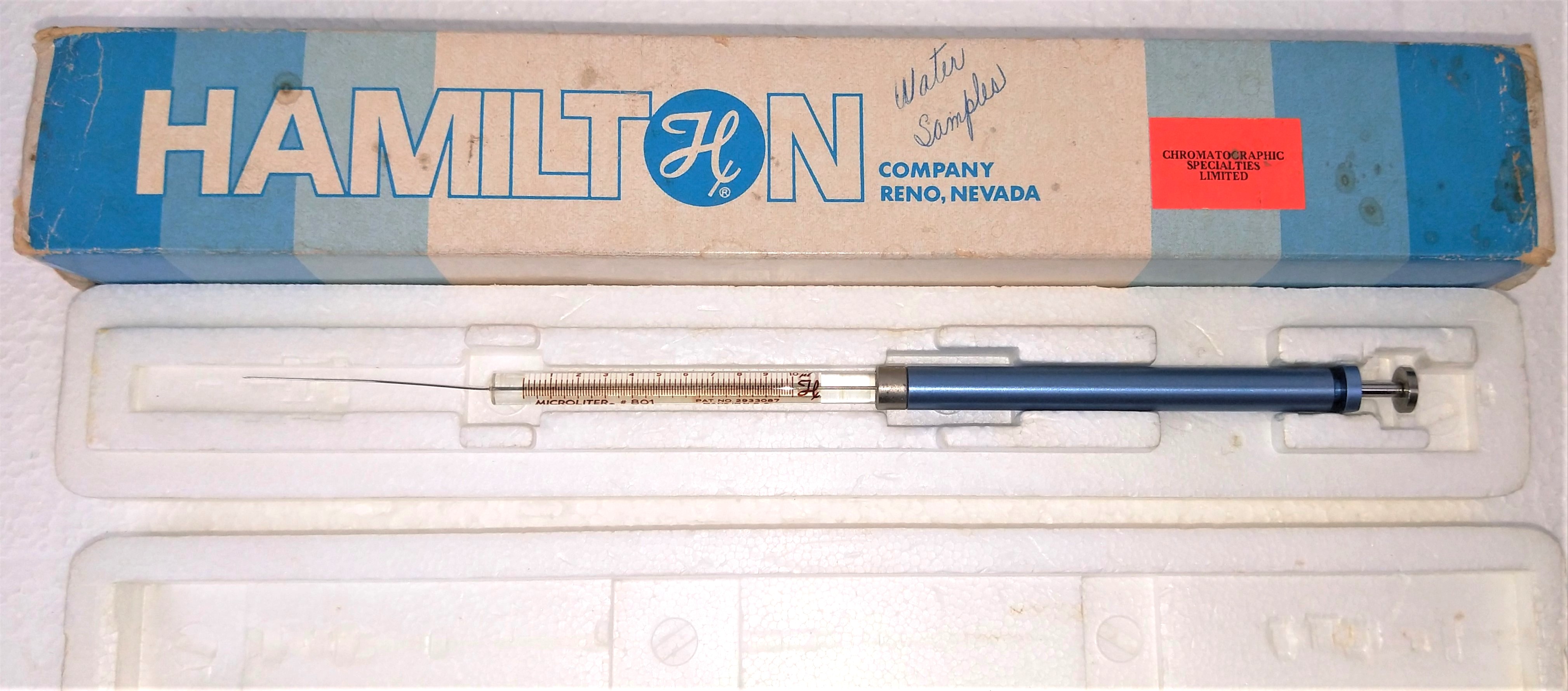Used Hamilton 84852 Microliter (#801N) Reinforced Injection Syringe (10μL)