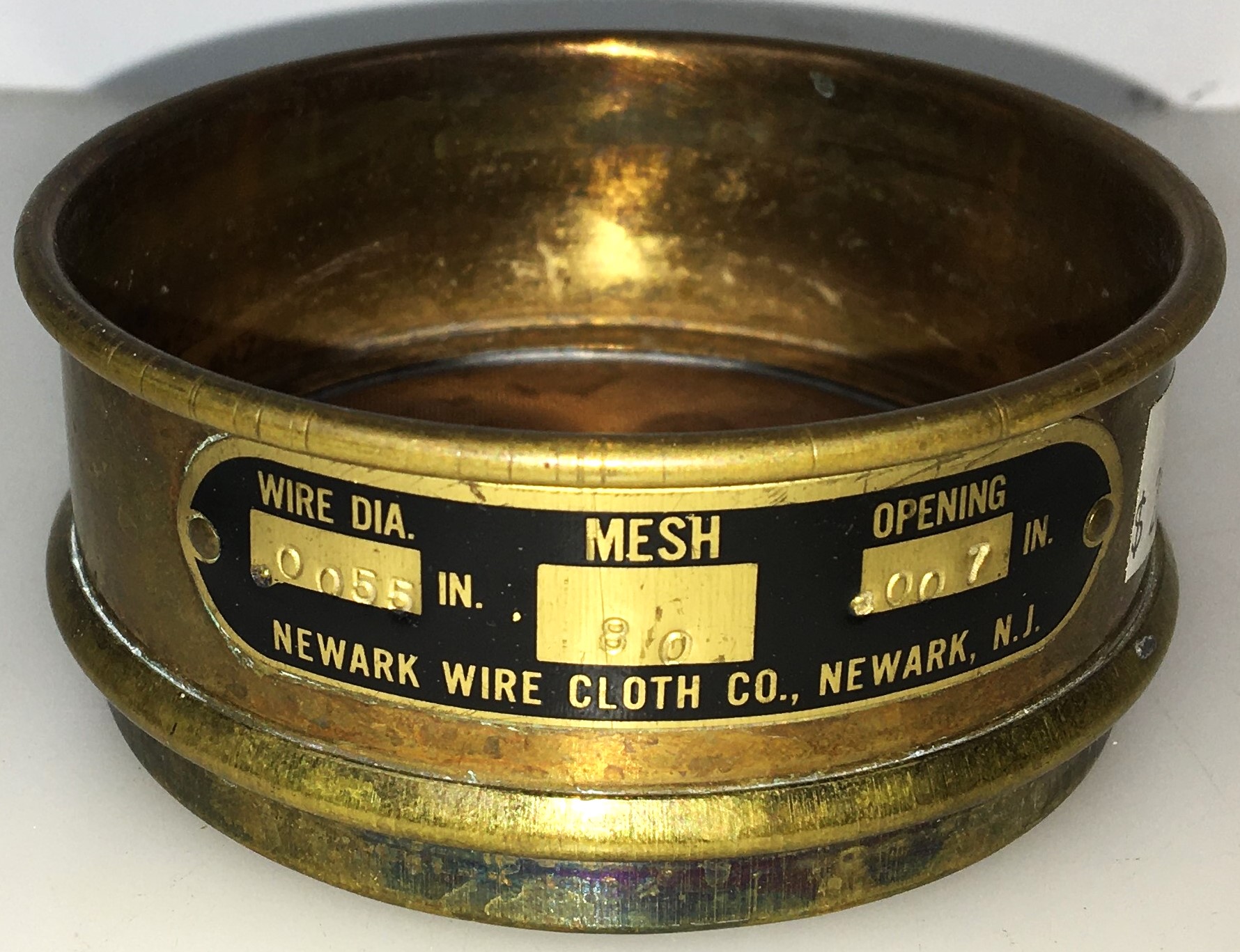 Used Newark Brass Sieve Kit - 3" Diam (Set of 9)