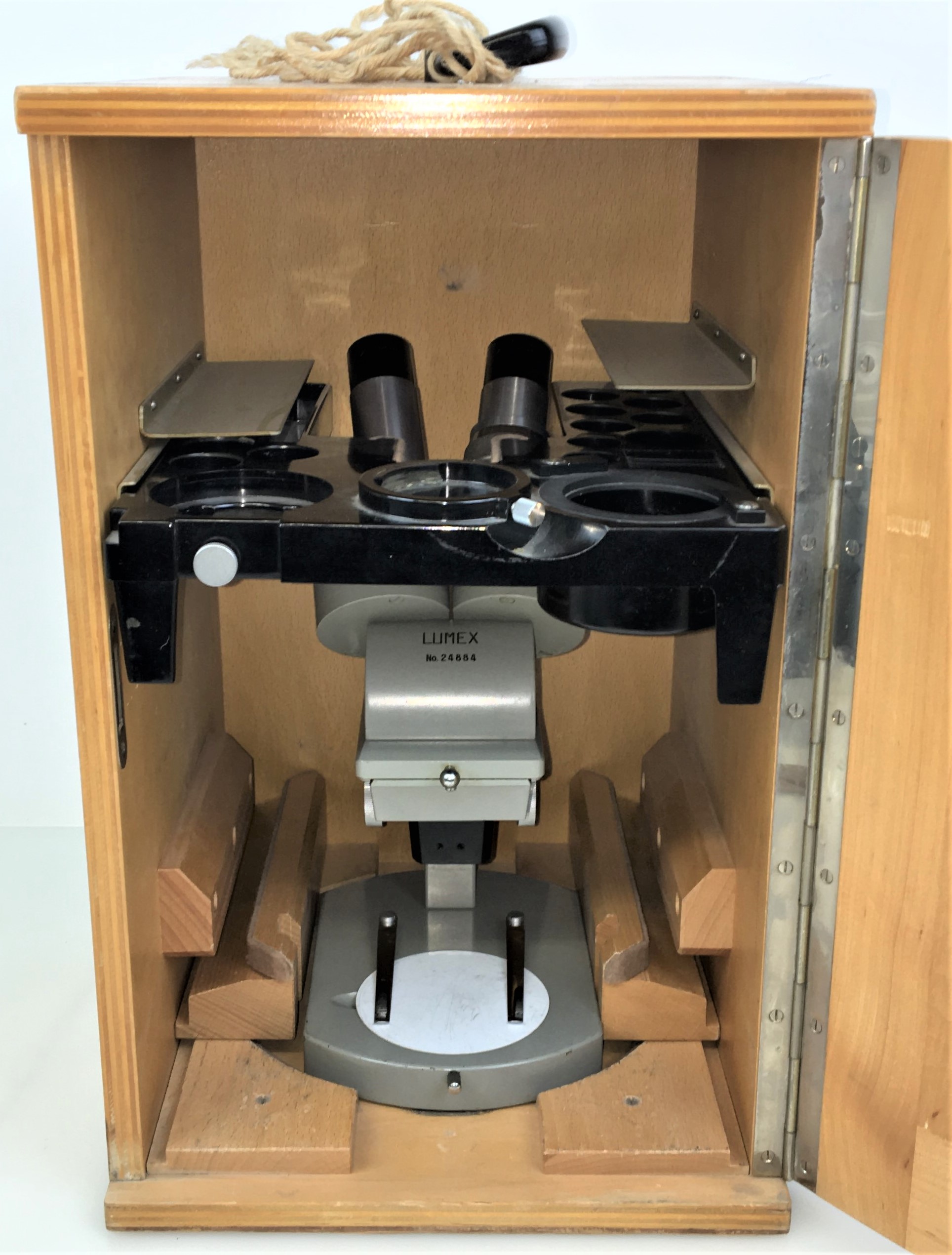 Used Precision Optics Lumex Stereo Microscope with Wooden Case