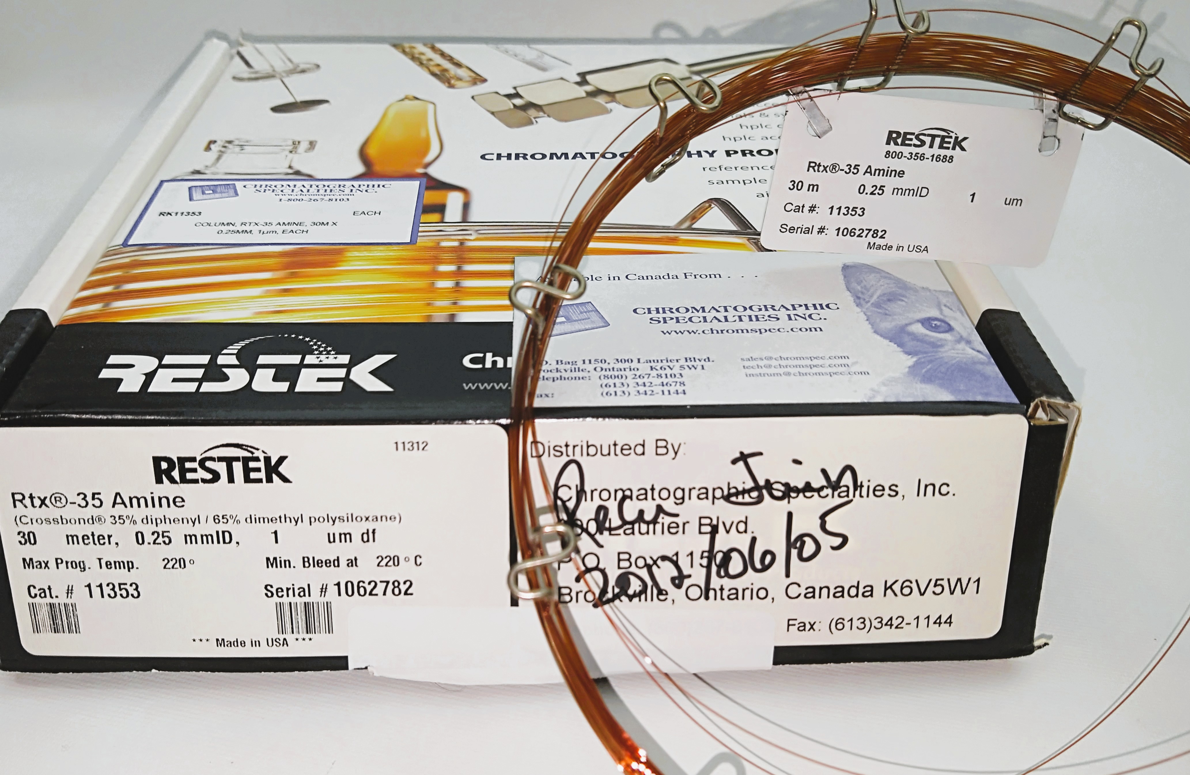 Used Restek Rtx-35 Amine (11353) Capillary Column (30M x 0.25mm x 1µm)