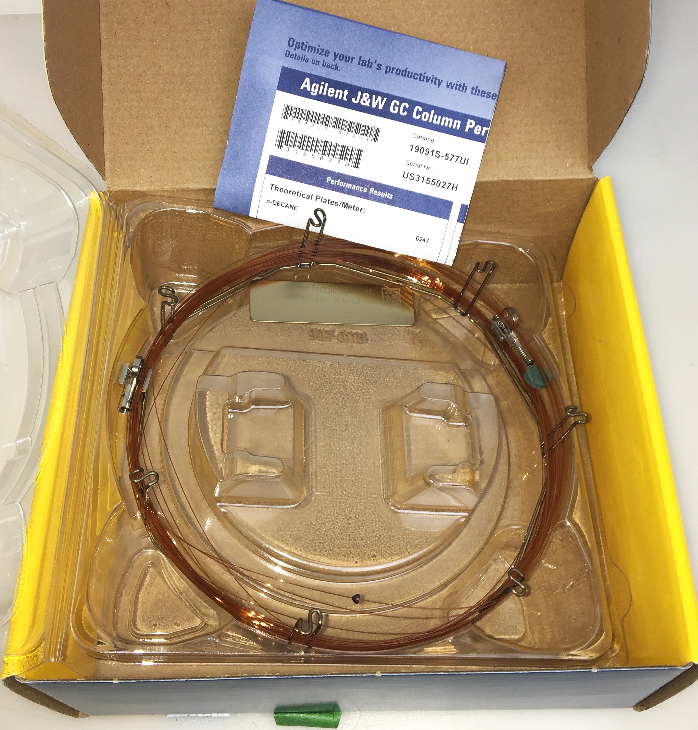 Used Agilent HP-5MS UI (19091S-577UI) Capillary Column (20M x 0.18mm x 0.18µm)