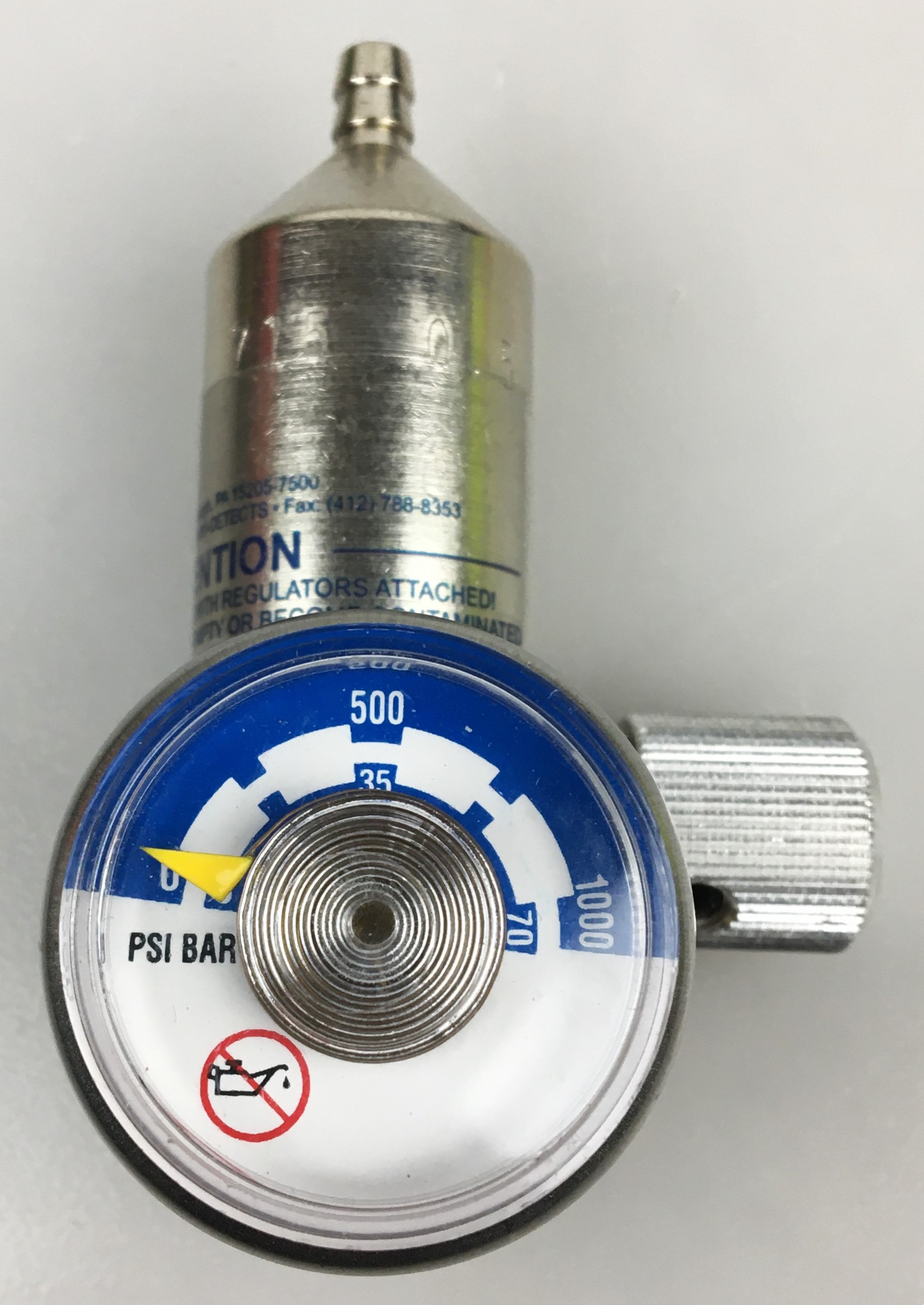 Used Industrial Scientific 715 CalGaz Fixed Flow Regulator (0.5 LPM)