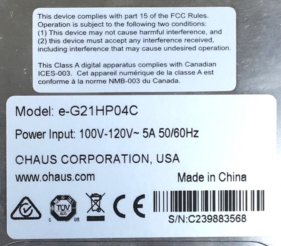 Used Ohaus Guardian 2000 (e-G21HP04C) Hot Plate (4" x 4" Plate)