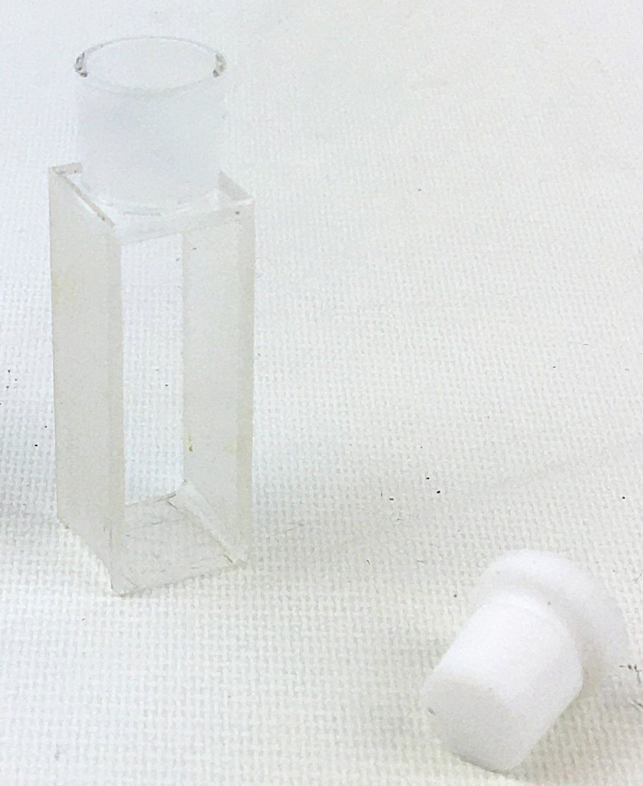 Used MRS Scientific 6Q Quartz Cuvette with Stopper - 3.5mL (Set of 2)