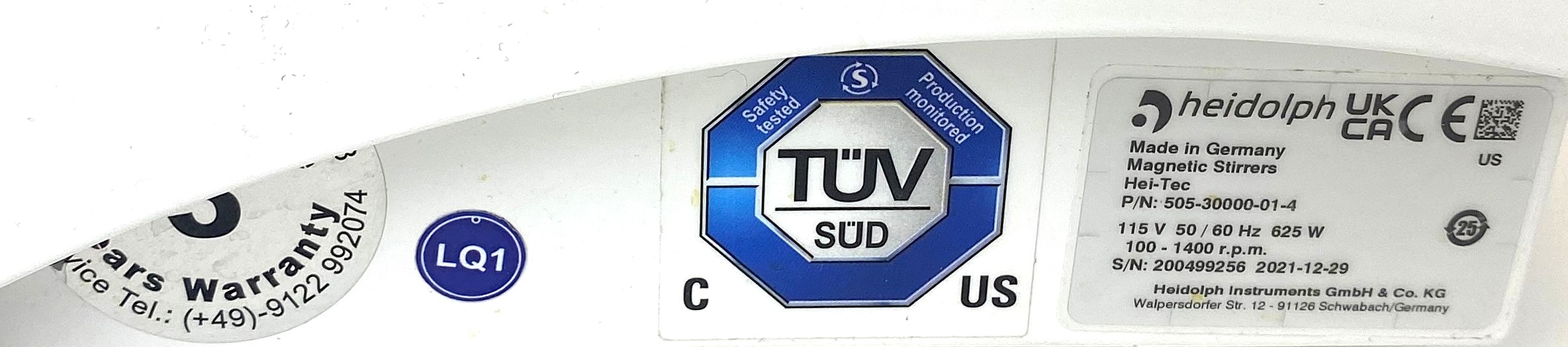 Used Heidolph MR Hei-Tec Stirring Hot Plate with Pt1000 Sensor (145mm Diam Plate)