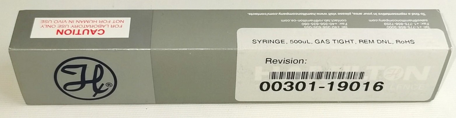 Used Hamilton 81265 Gastight (#1750RNR) 500μL Injection Syringe