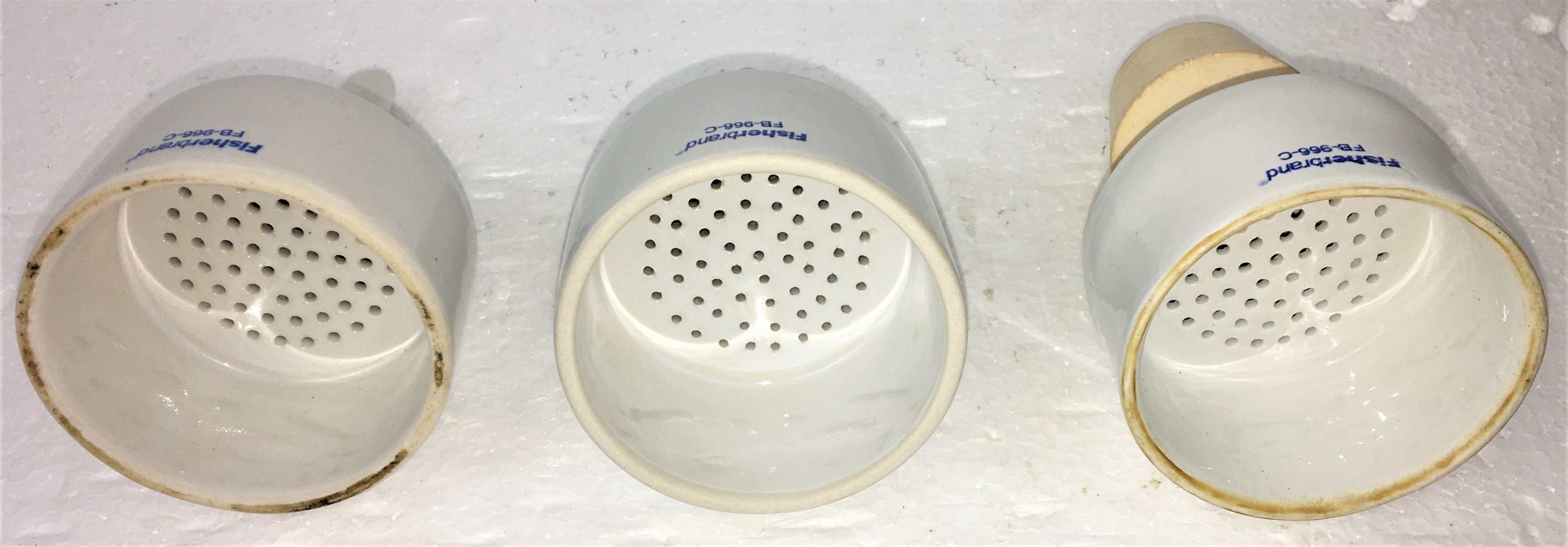 Used Fisherbrand FB-966-C Porcelain Buchner Funnel - 87mL - 50 to 55mm Paper