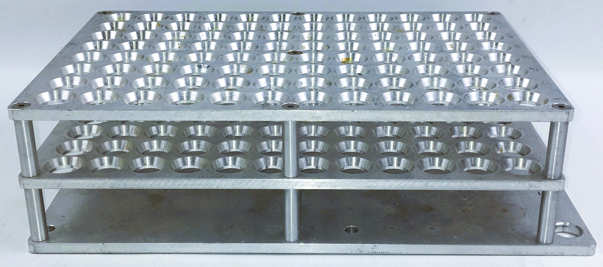 Used Merck 96-Place Mountable Stainless Steel Vial Rack