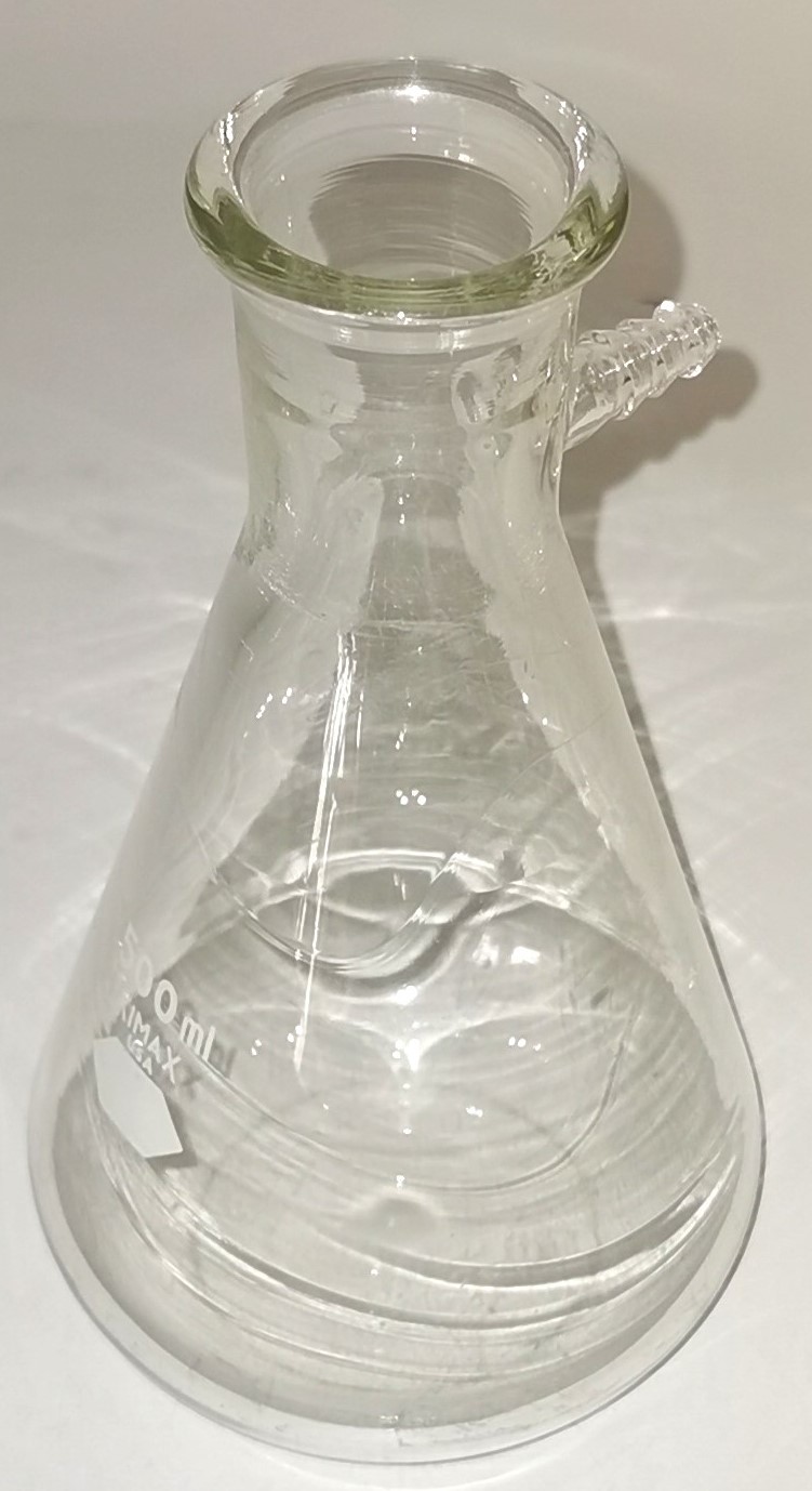 Used Corning PYREX 5340/Kimble KIMAX 27060 Heavy Wall Filtration Flask with Sidearm Tubulation - 500mL