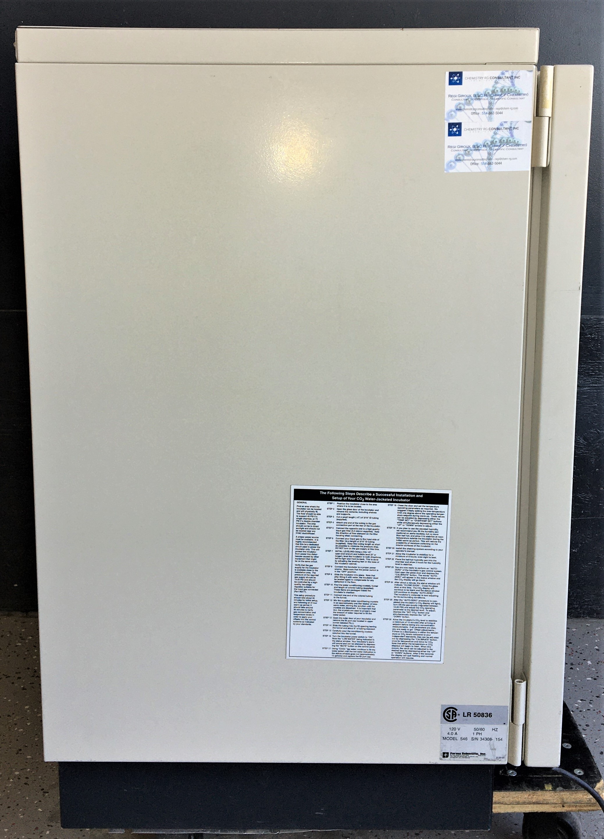 Used Fisher Isotemp 546 Water-Jacketed CO2 Incubator - 6.1 Cu-Ft