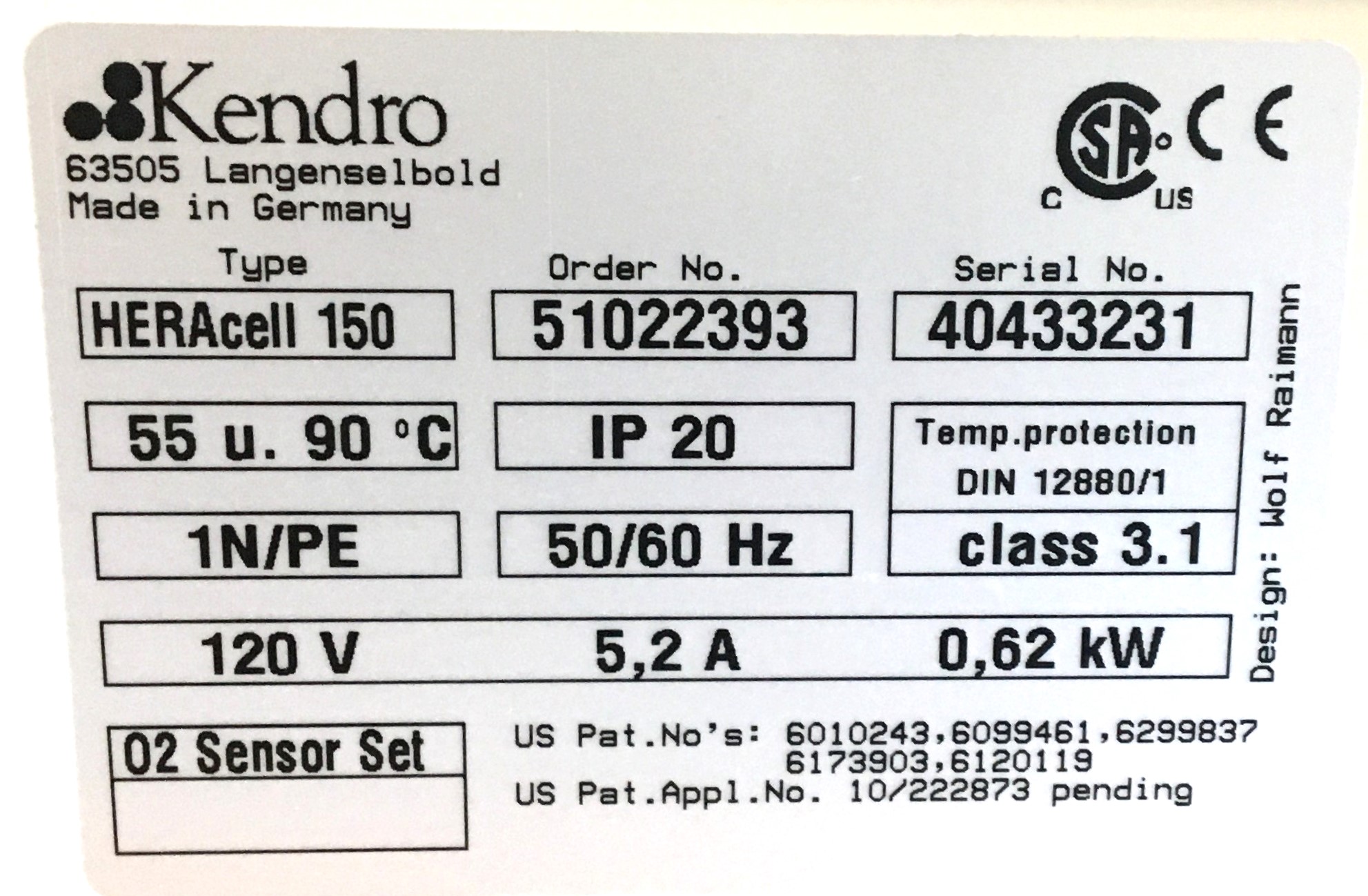 Used Heraeus HERAcell 150 CO2 Incubator (5.3 Cu-Ft)