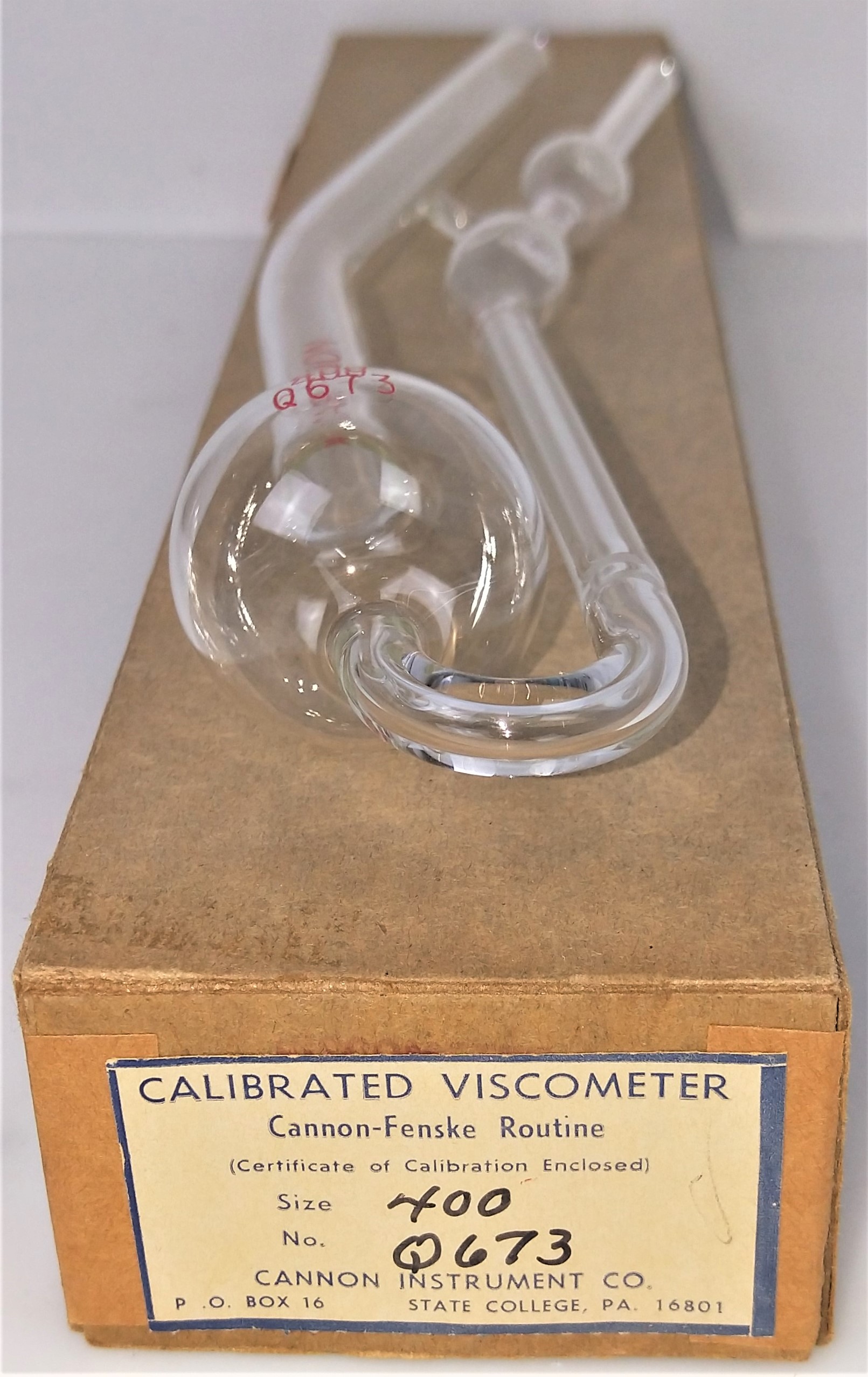New Open Box Cannon-Fenske CFRC-400 Certified Routine Viscometer Tube (Size 400)