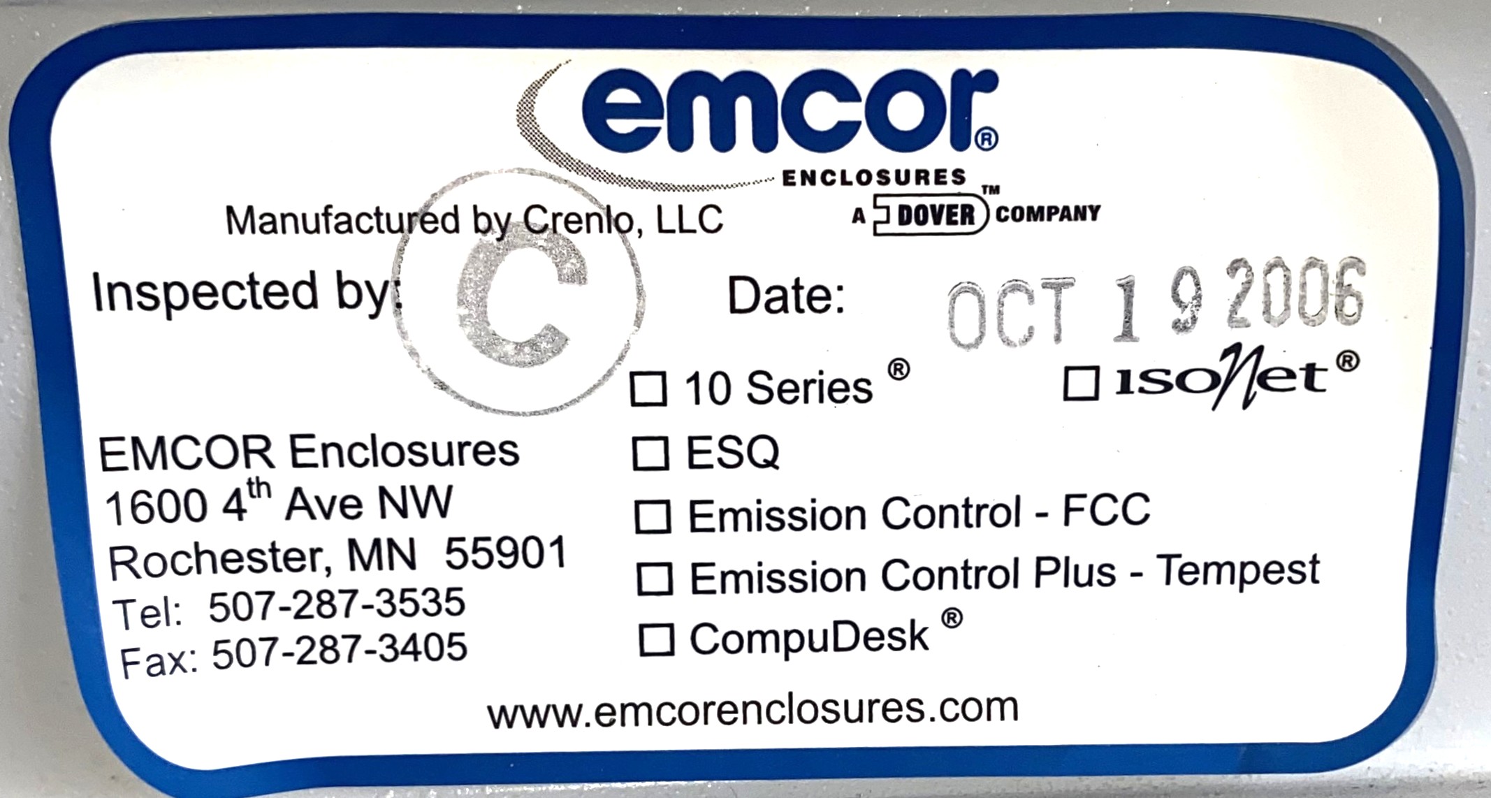 Used Emcor 10 Series Ventilated Metal Cabinet on Castors