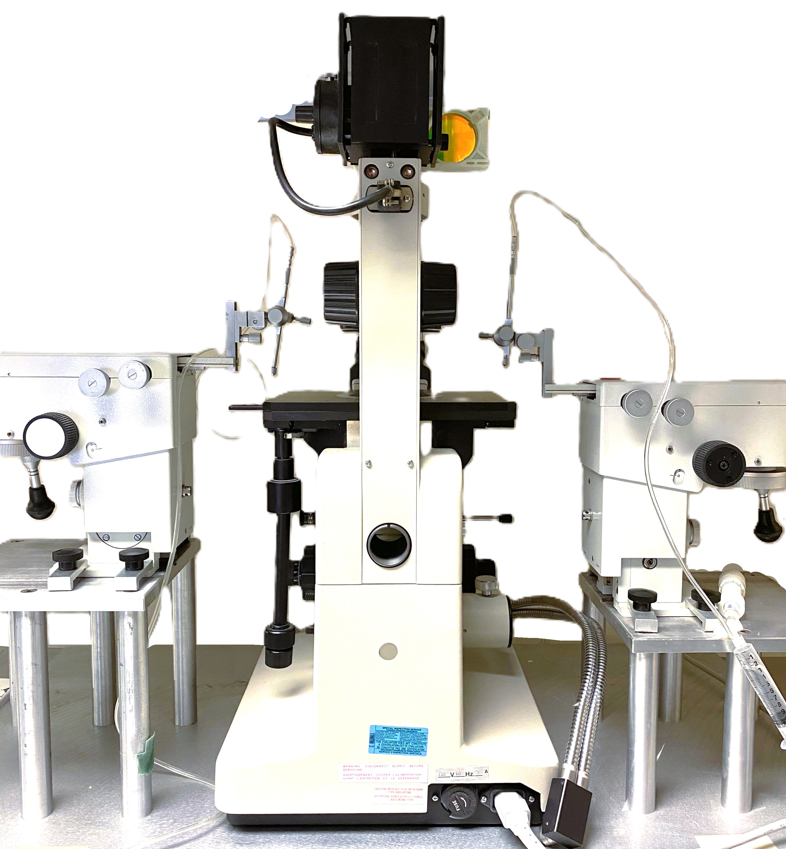 Used Nikon Diaphot TMD Inverted, Phase-Contrast Microscope with Micromanipulators (40X to 400X)