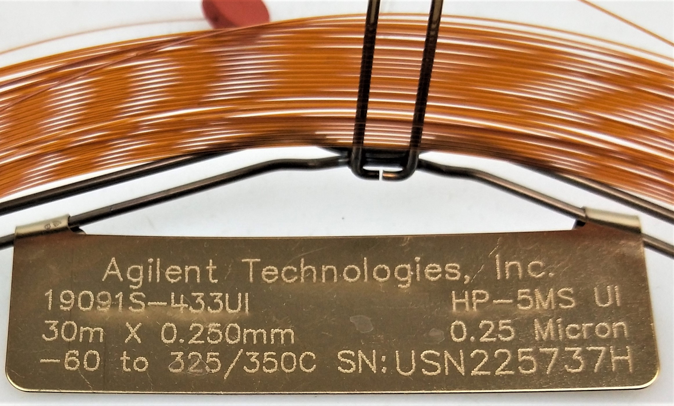 Used Agilent HP-5MS UI (19091S-433UI) Capillary Column (30M x 0.25mm x 0.25µm)