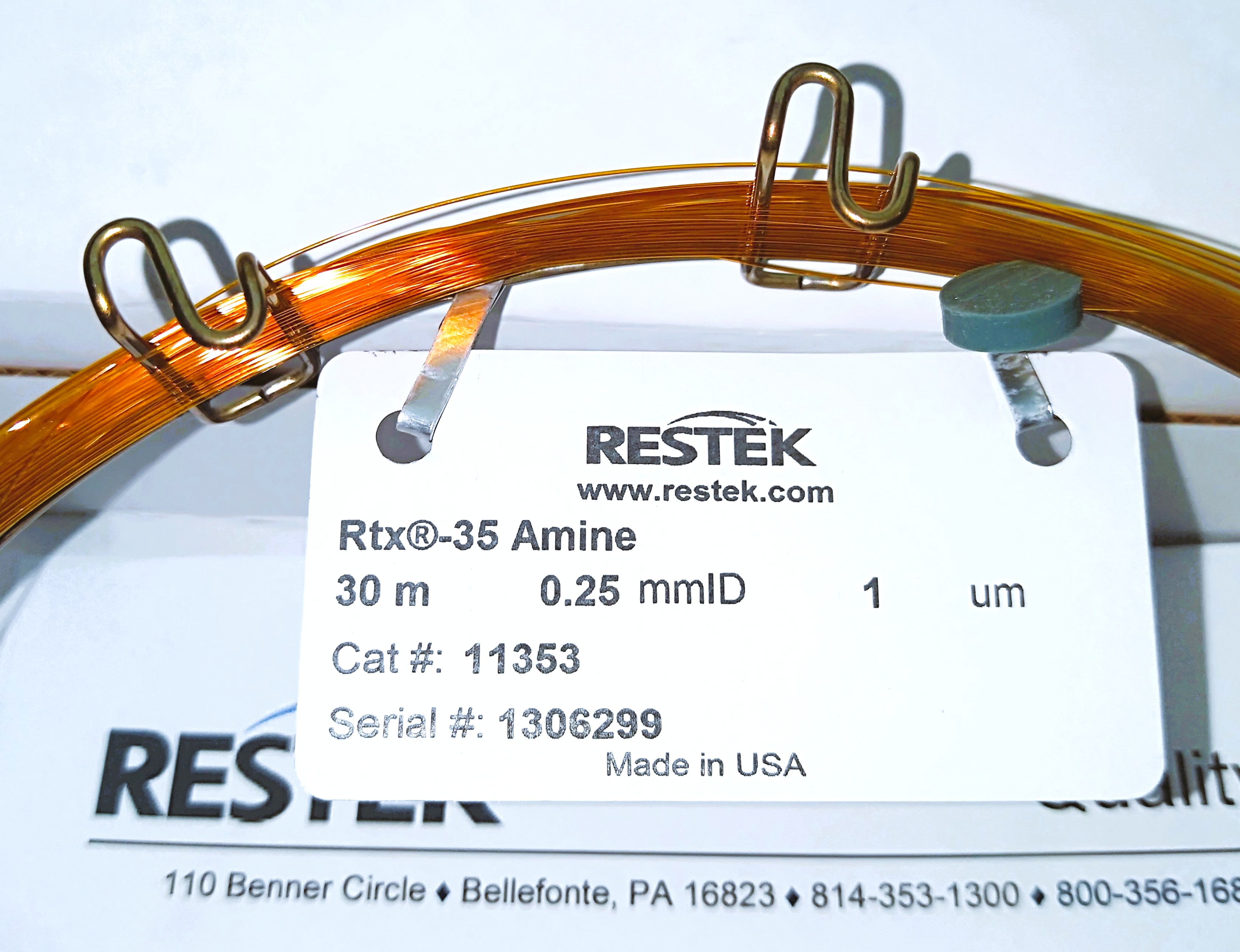 Used Restek Rtx-35 Amine (11353) Capillary Column (30M x 0.25mm x 1µm)