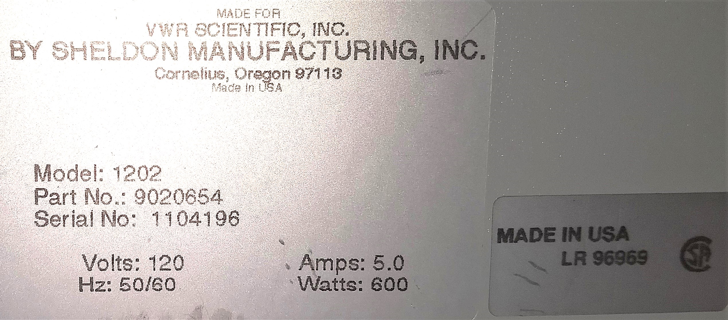 Used VWR (Shel-Lab) 1202 Water Bath (2L)