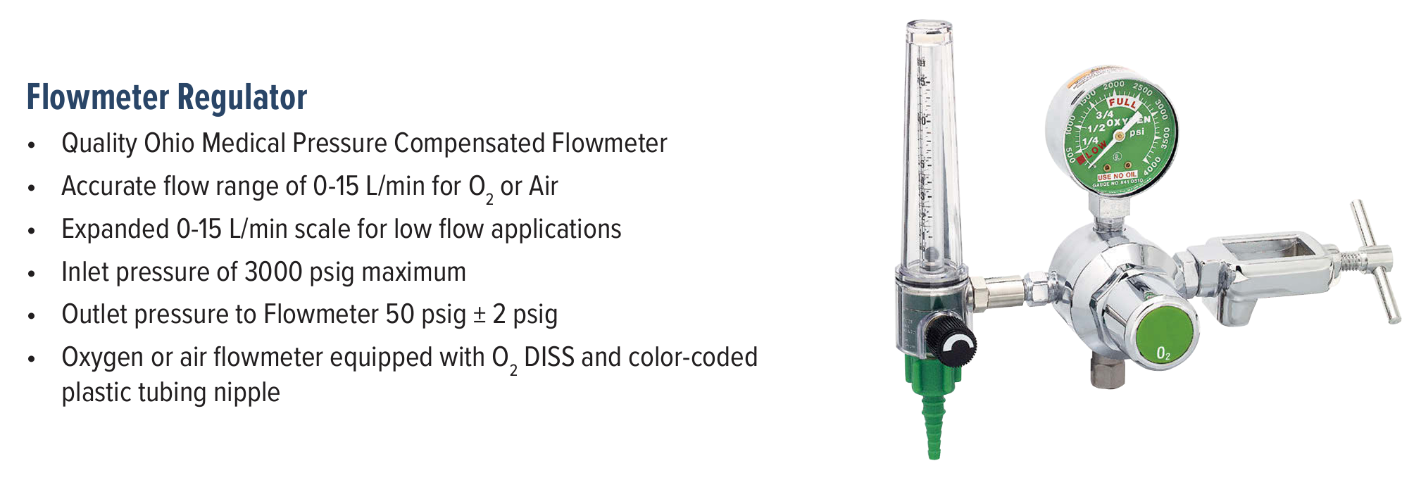 Used Ohio Medical 6700 Series Oxygen Flowmeter Regulator