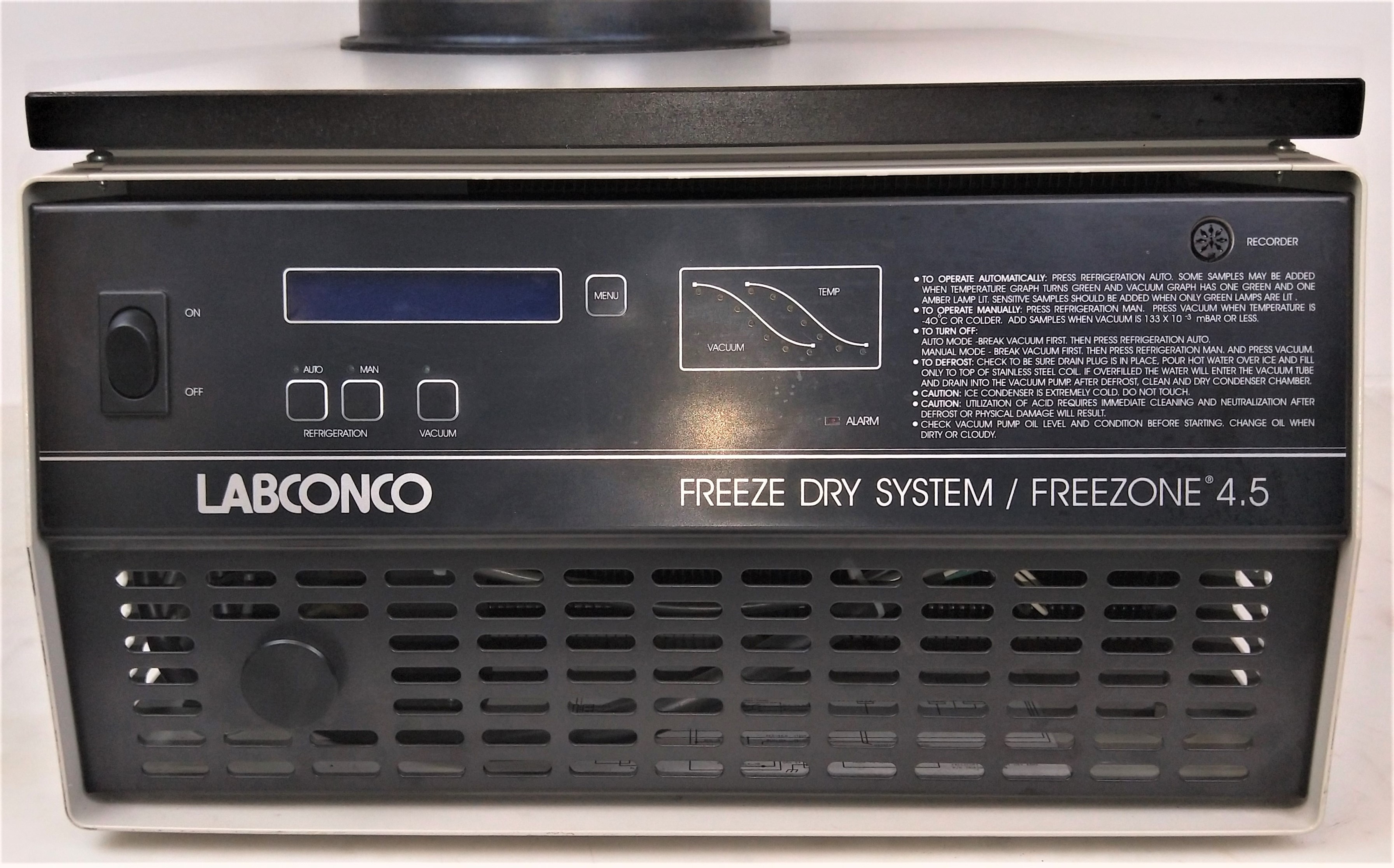 Used Labconco FreeZone 4.5 Benchtop Freeze Dryer