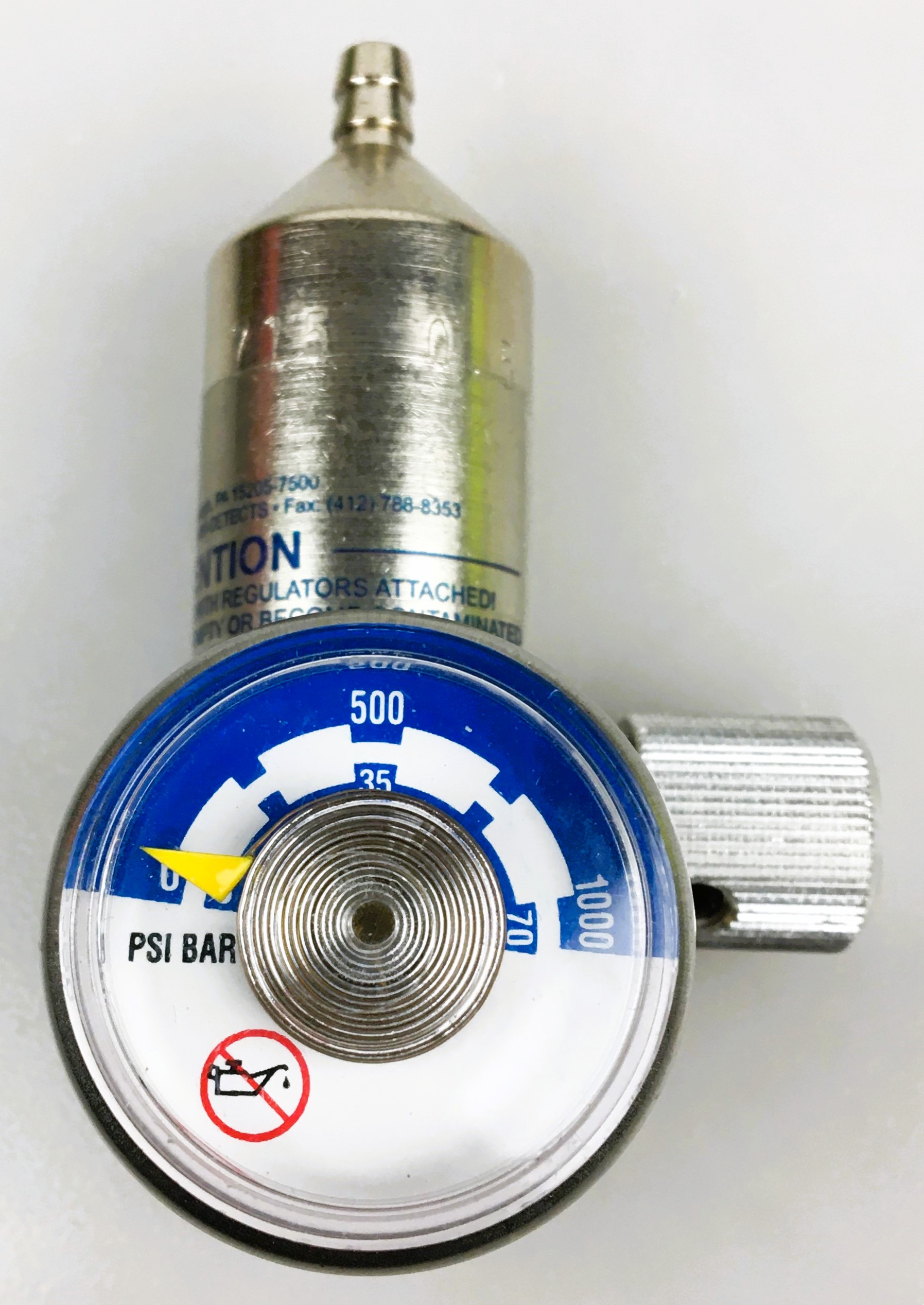 Used Industrial Scientific 715 CalGaz Fixed-Flow Calibration Regulator (0.5 LPM)