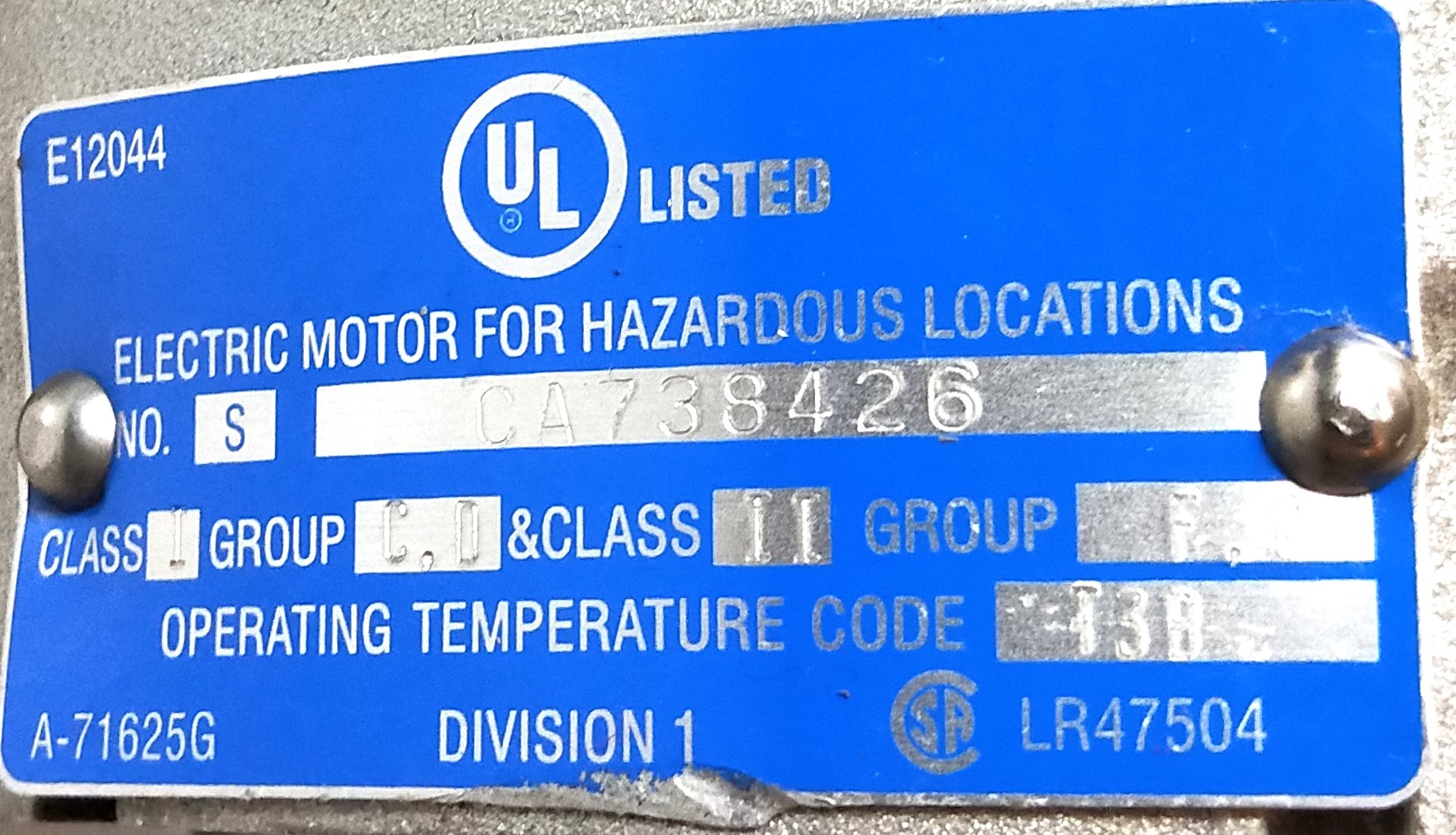 Used Marathon KQJ 56C34G5315J Hazardous Location Motor - 1HP