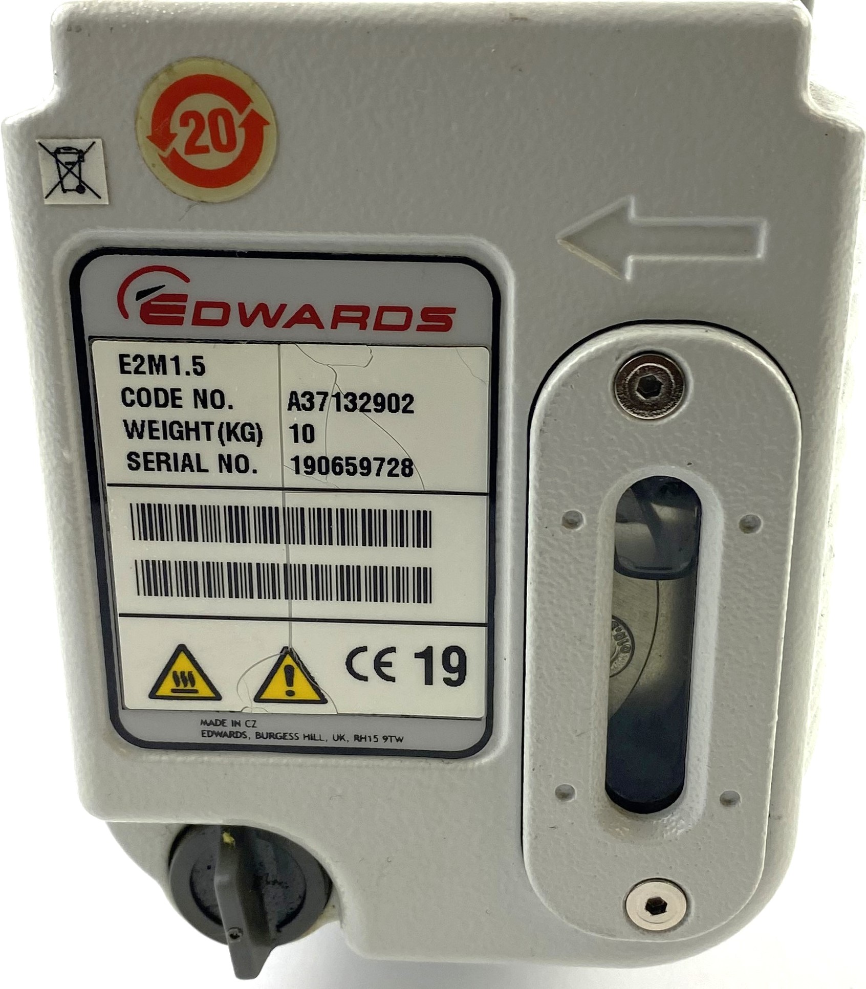 Used Edwards E2M1.5 (Agilent G1099-80023) Rotary Vacuum Pump (1.2cfm)