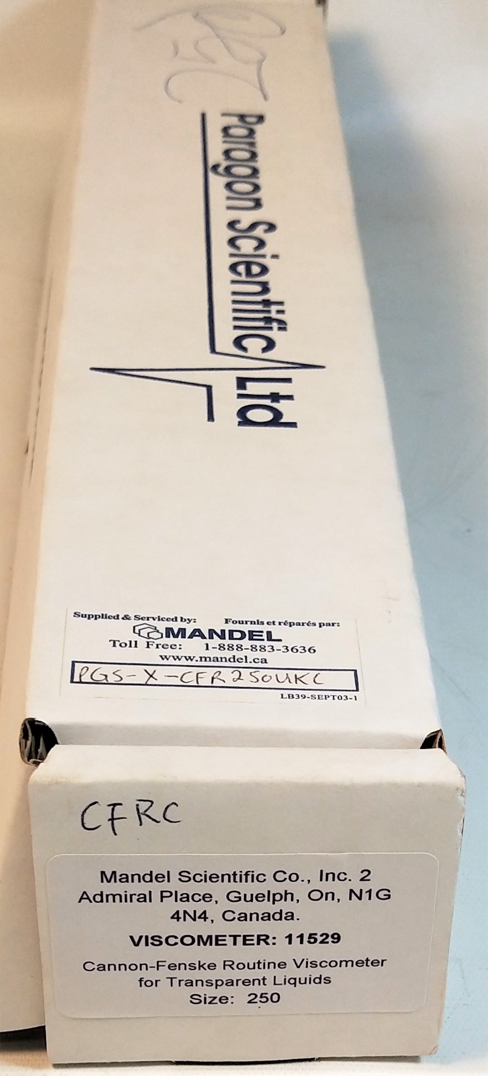 New Open Box Cannon-Fenske CFRC-250 Certified Routine Viscometer Tube (Size 250)