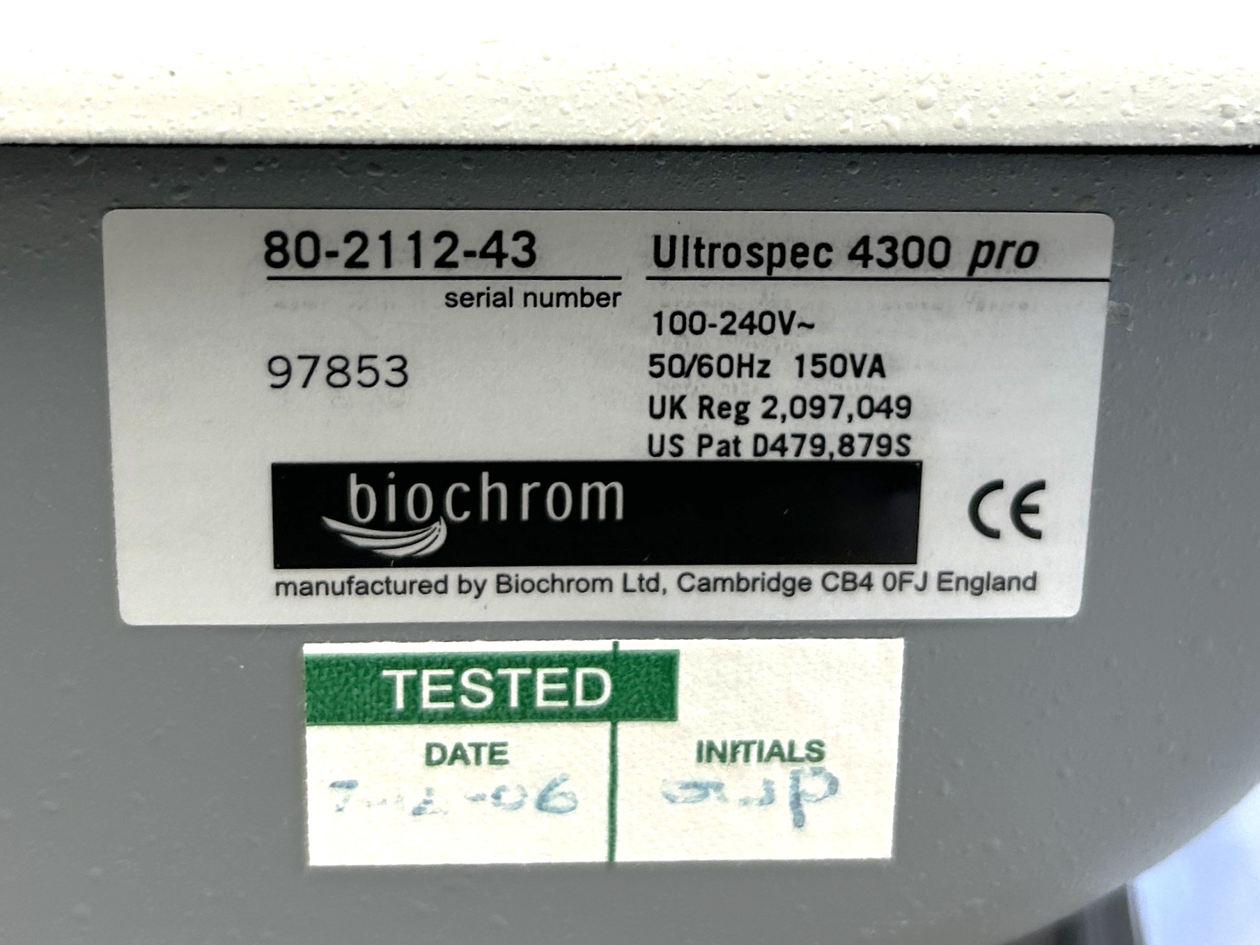 Used Biochrom Ultrospec 4300 Pro UV-Visible Spectrophotometer (190 to 1100nm)