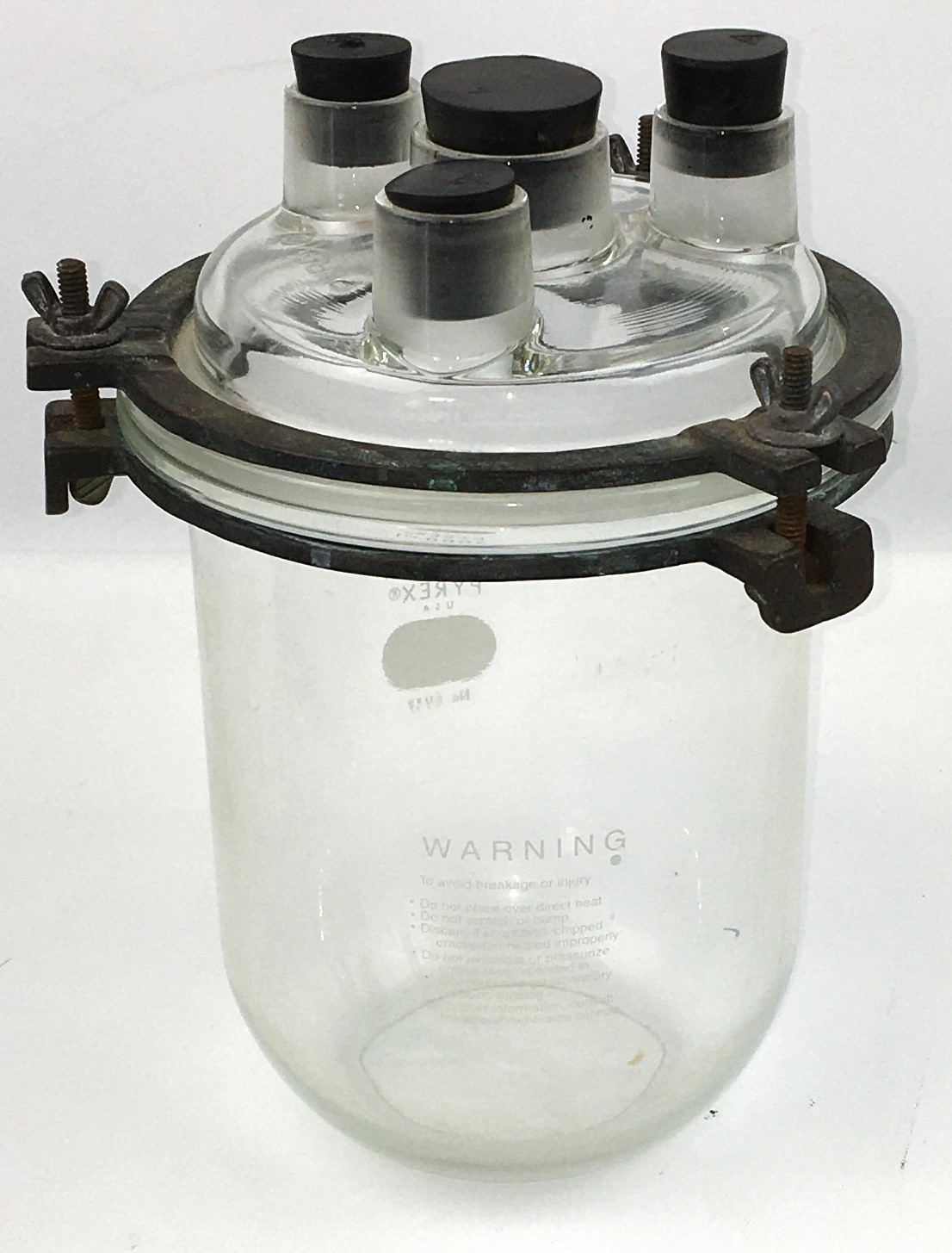 Used Glas-Col TM576 Rigid Heating Mantle with PYREX 6947 Reaction Flask