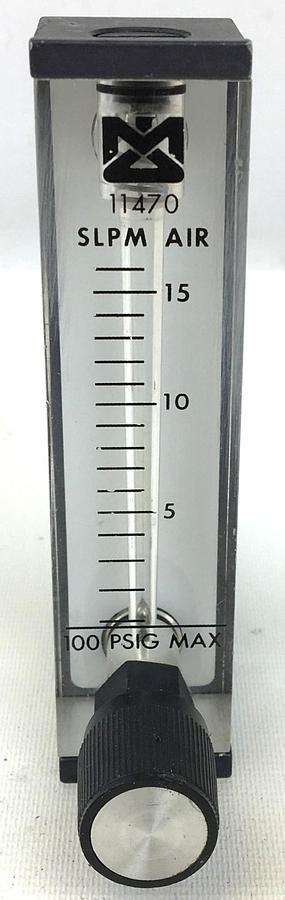 Used Key Instruments Model 2510 Acrylic Block Flowmeter (0–15 SLPM Air)