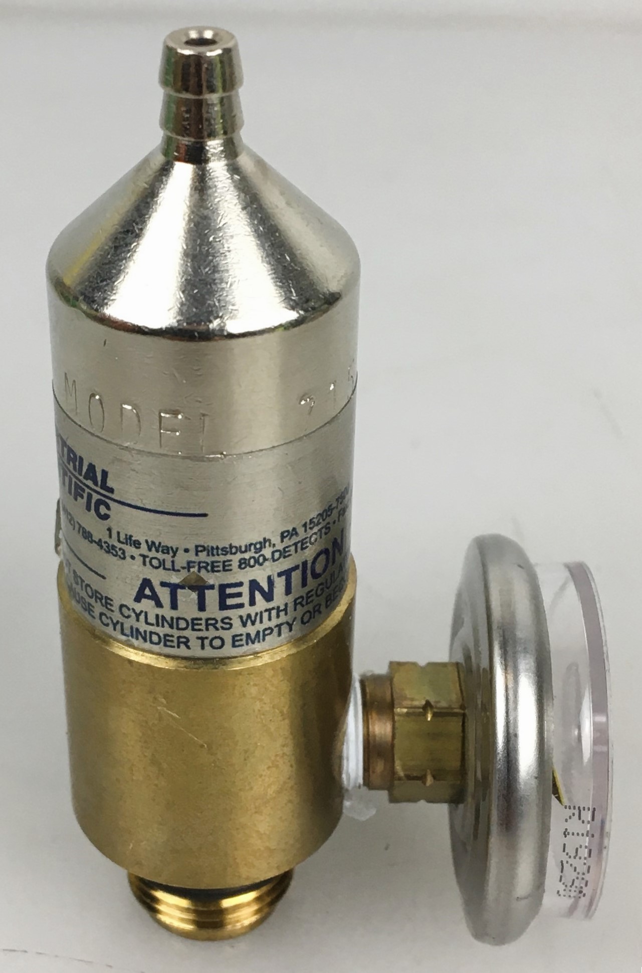 Used Industrial Scientific 715 CalGaz Fixed Flow Regulator (0.5 LPM)