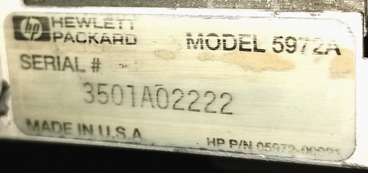 As is Hewlett Packard 5890-5972 GC-MS System with Computer