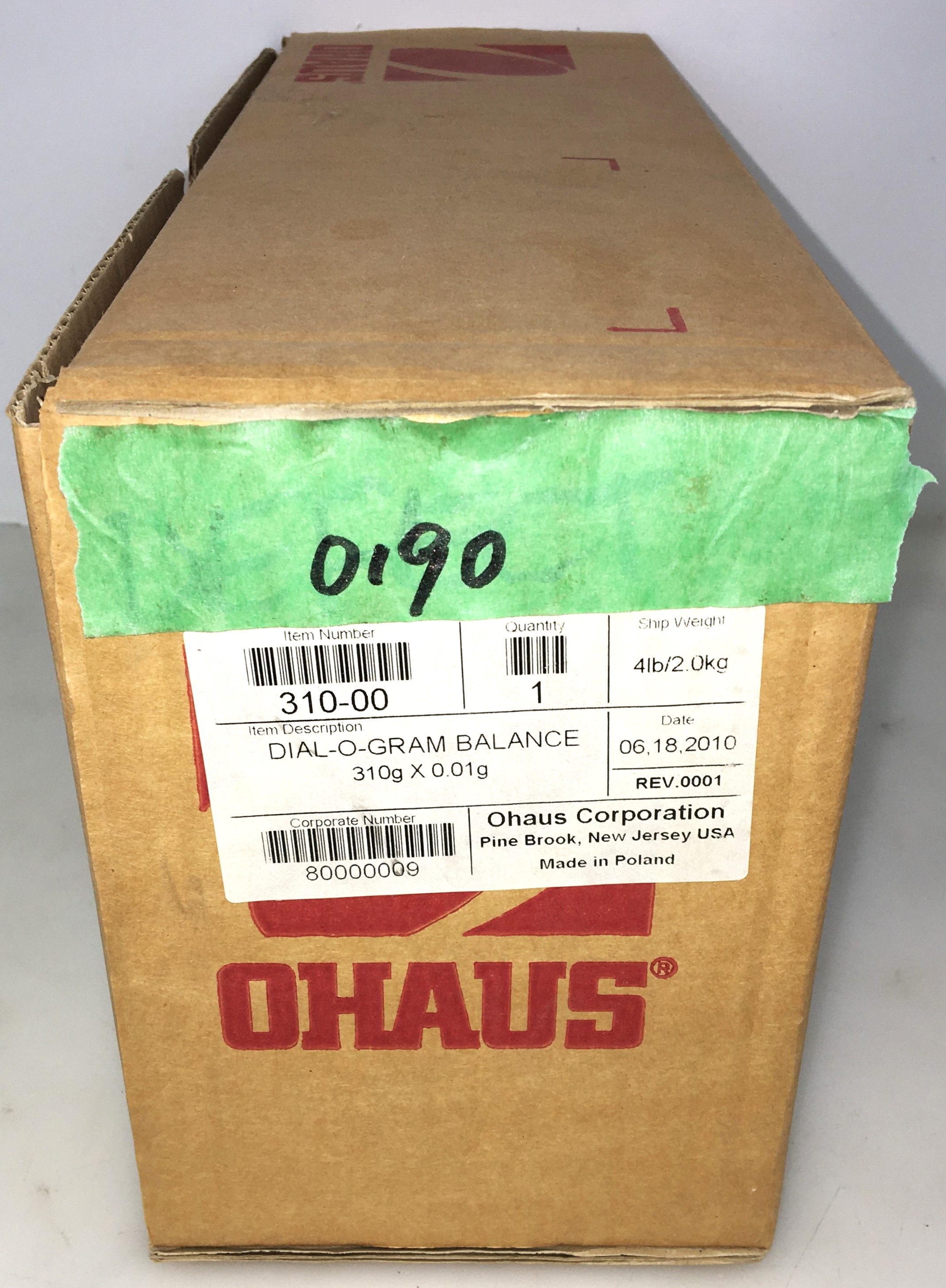 New Open Box Ohaus Dial-O-Gram 310 Triple Beam Balance (310g x 0.01g)