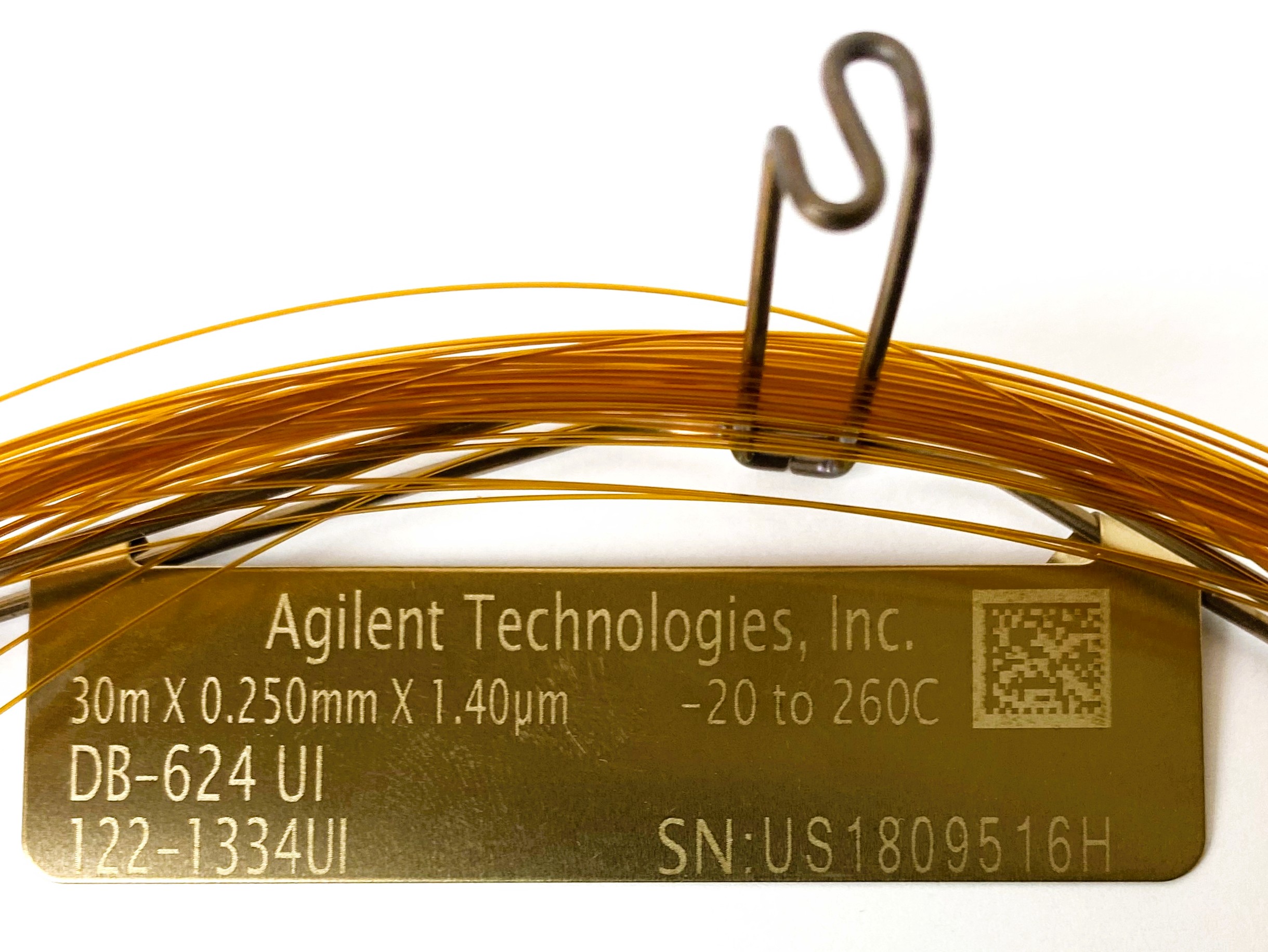 Used Agilent DB-624 UI (122-1334UI) Capillary Column (30M x 0.25mm x 1.40µm)