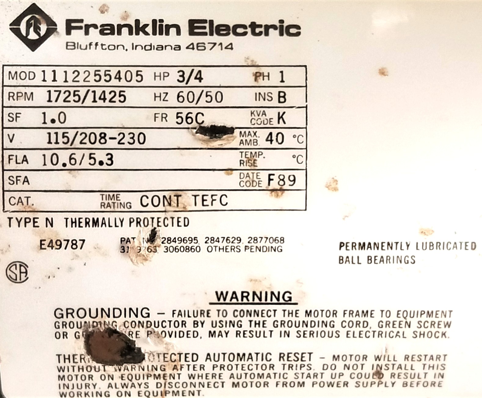 Used Alcatel M2012A Rotary Vacuum Pump (11cfm)