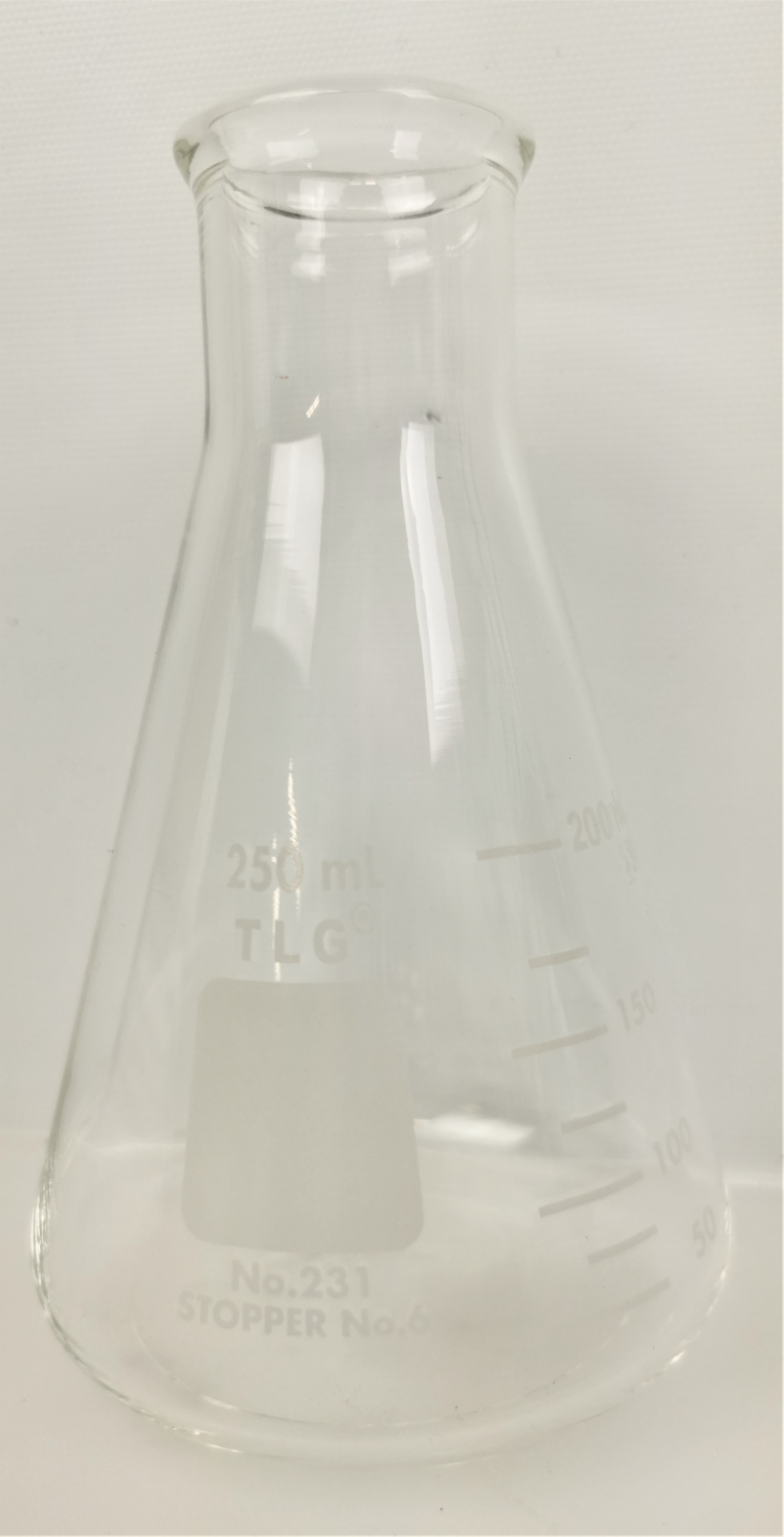 Used Corning PYREX 4980/Kimble KIMAX 26500 Narrow Mouth Erlenmeyer Flask - 250mL