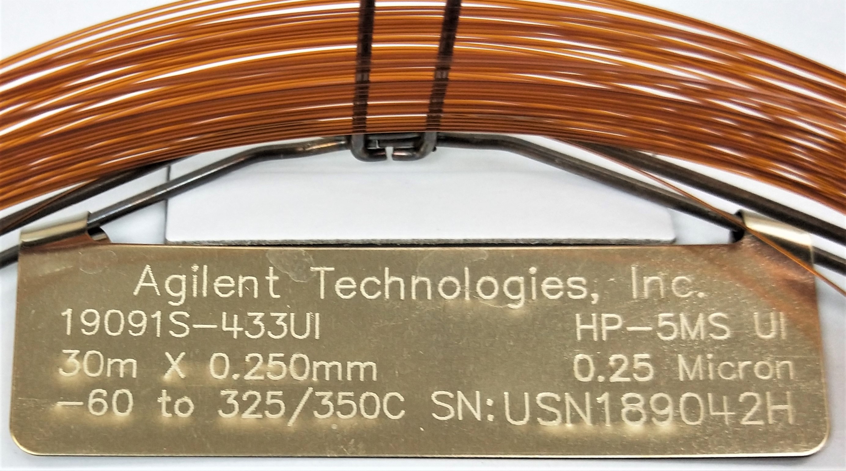 Used Agilent HP-5MS UI (19091S-433UI) Capillary Column (30M x 0.25mm x 0.25µm)