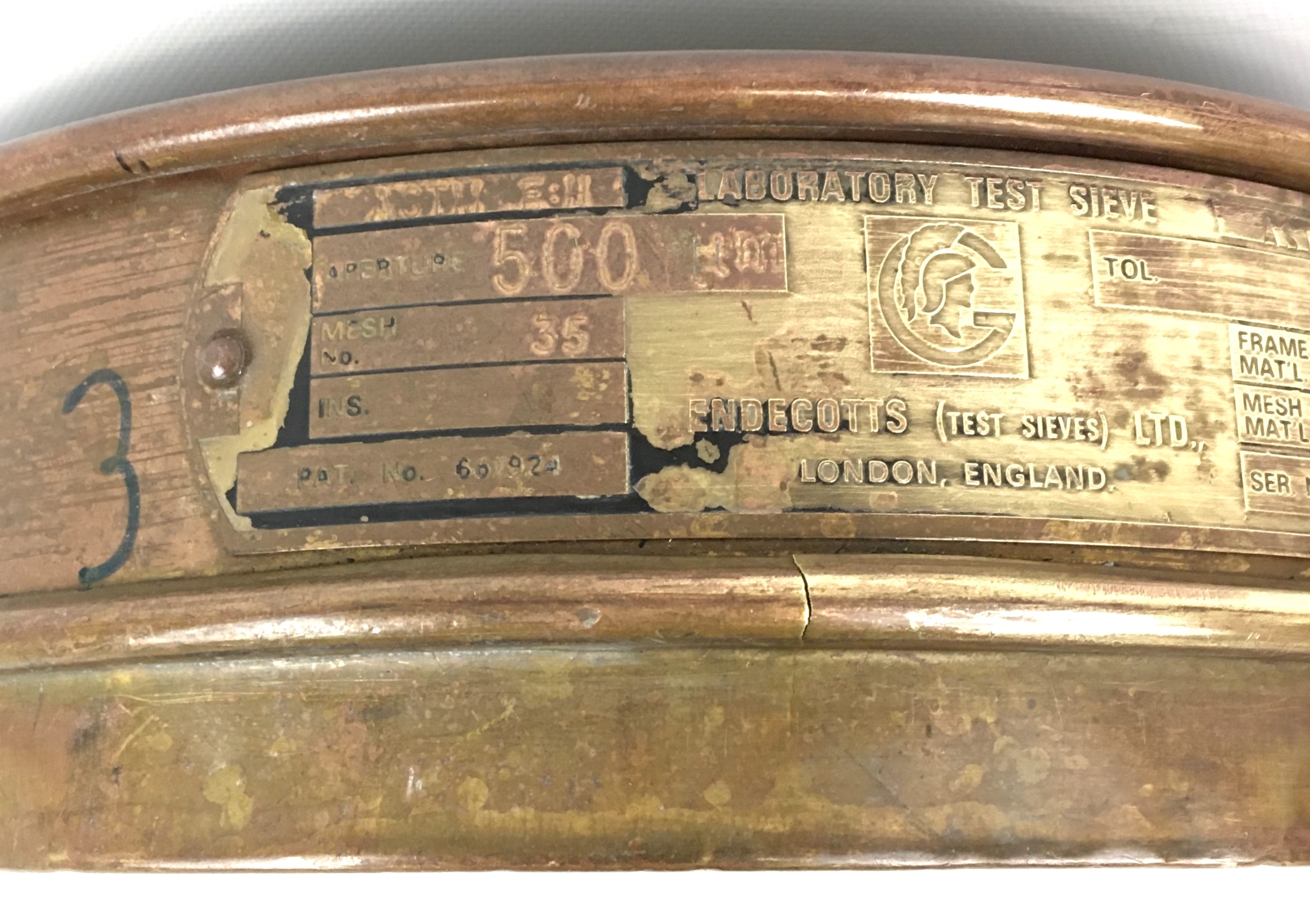 Used Endecotts 8" Brass Sieve - 500μm