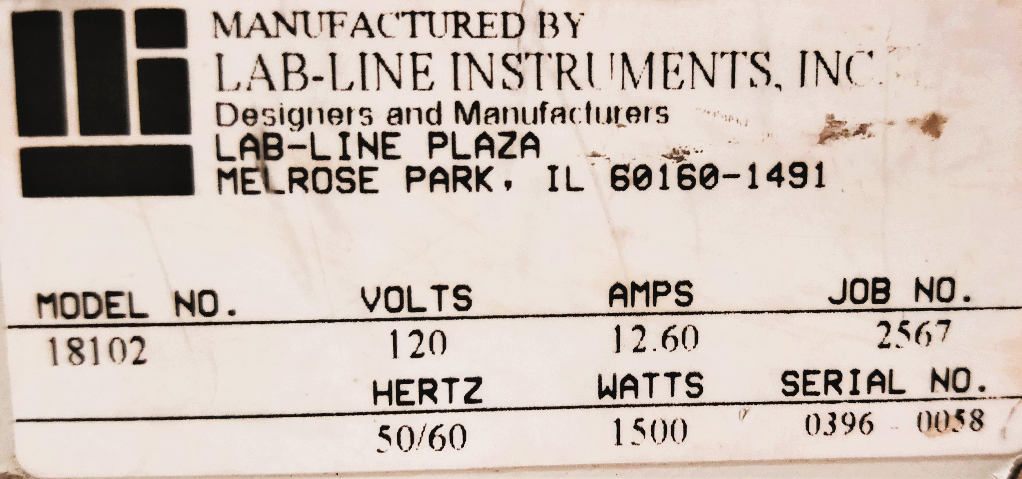 Used Lab-Line Aquabath 18102 Water Bath (20L)