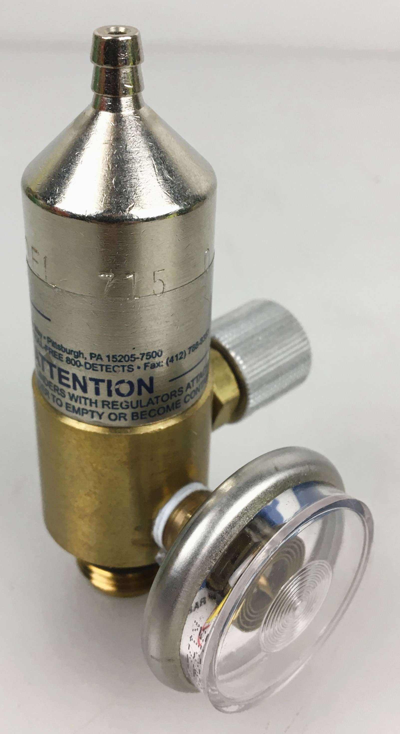 Used Industrial Scientific 715 CalGaz Fixed Flow Regulator (0.5 LPM)