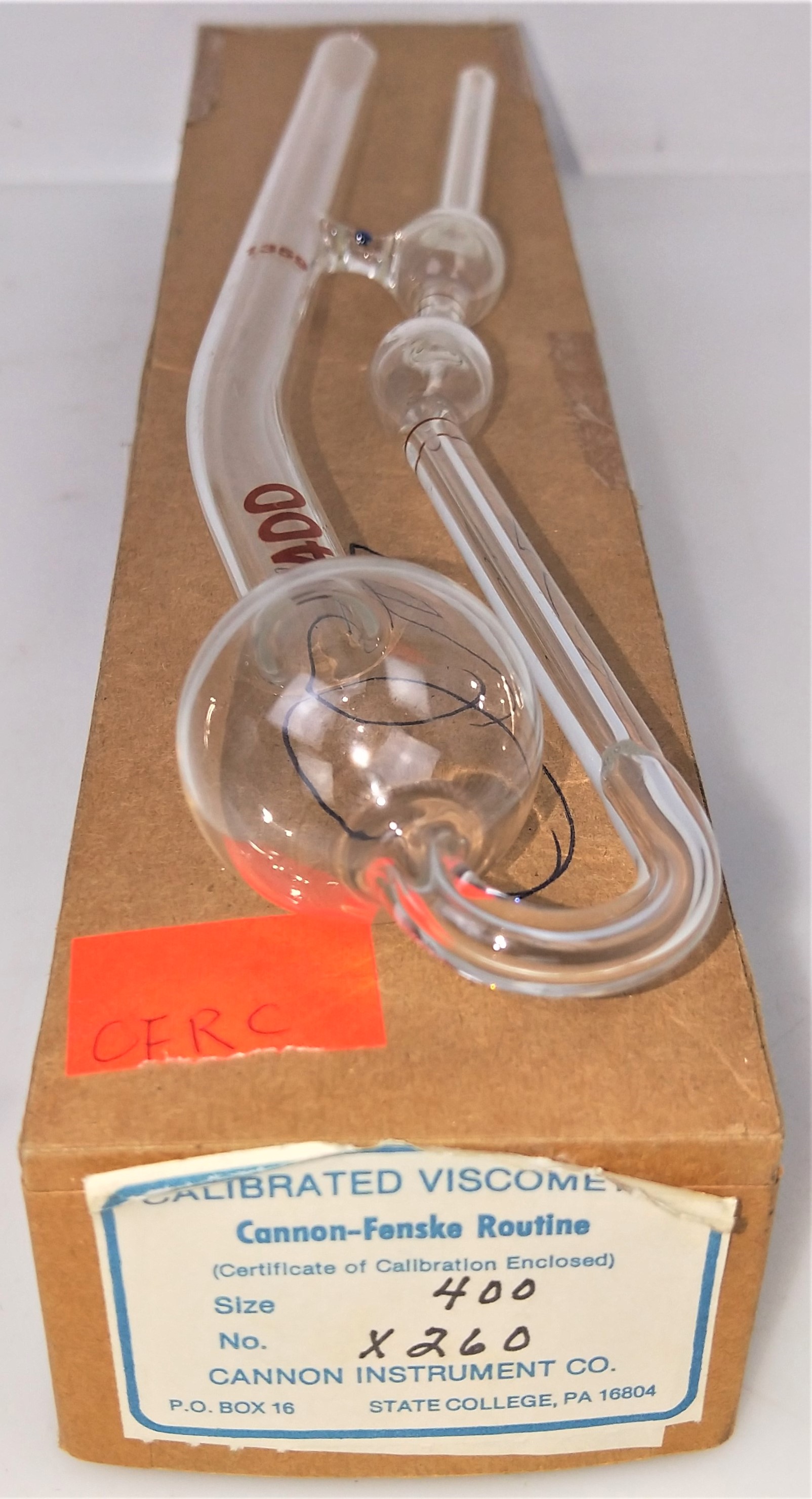 New Open Box Cannon-Fenske CFRC-400 Certified Routine Viscometer Tube - Size 400