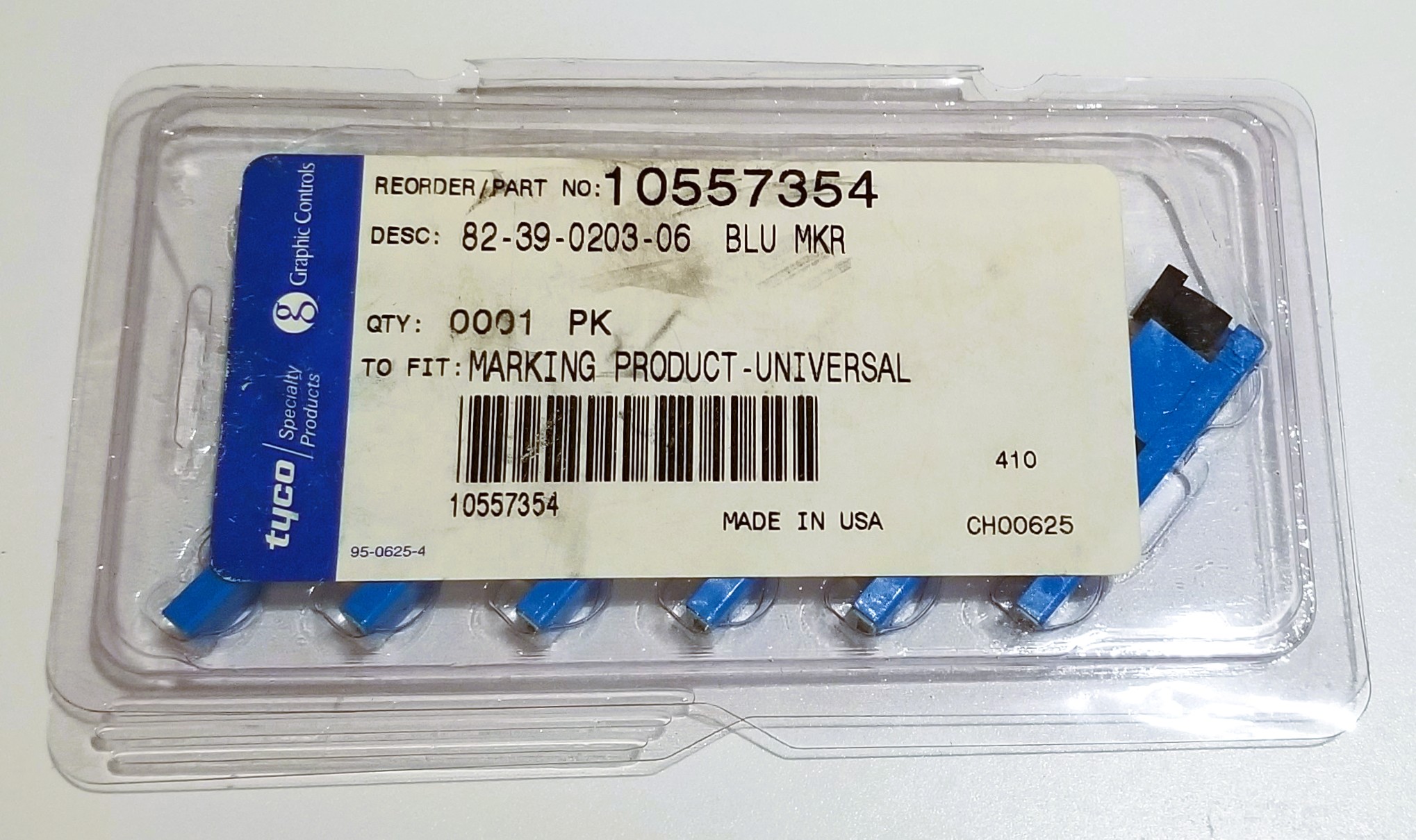 New Open Box Graphic Controls 82-39-0203 Universal Blue Pens (Pack of 10)